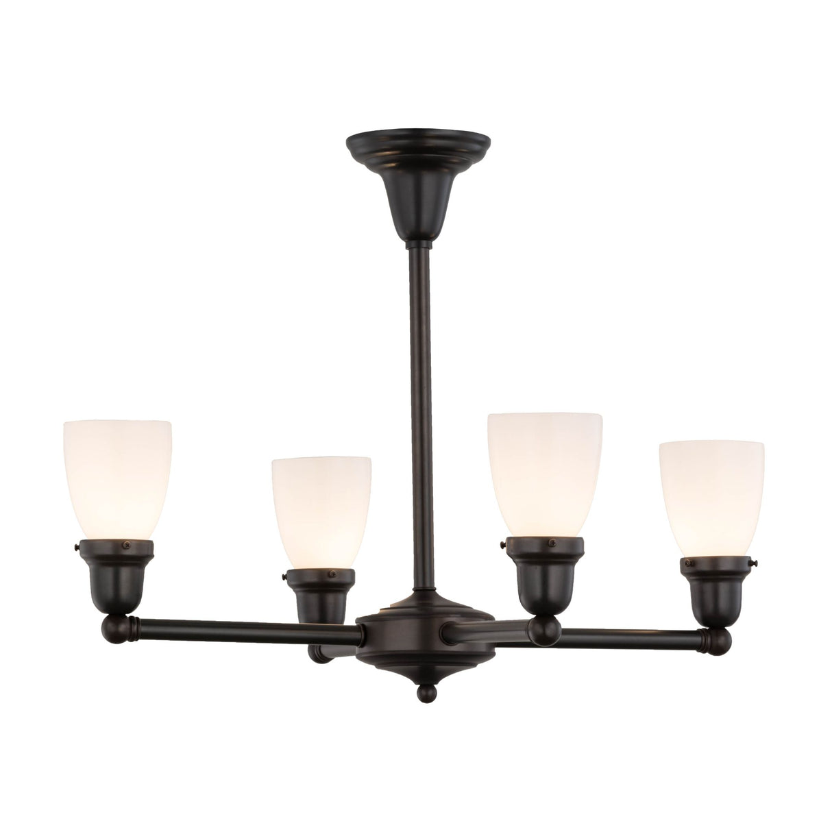 Revival Oyster Bay Goblet 4 Light Chandelier with Craftsman Brown finish.
