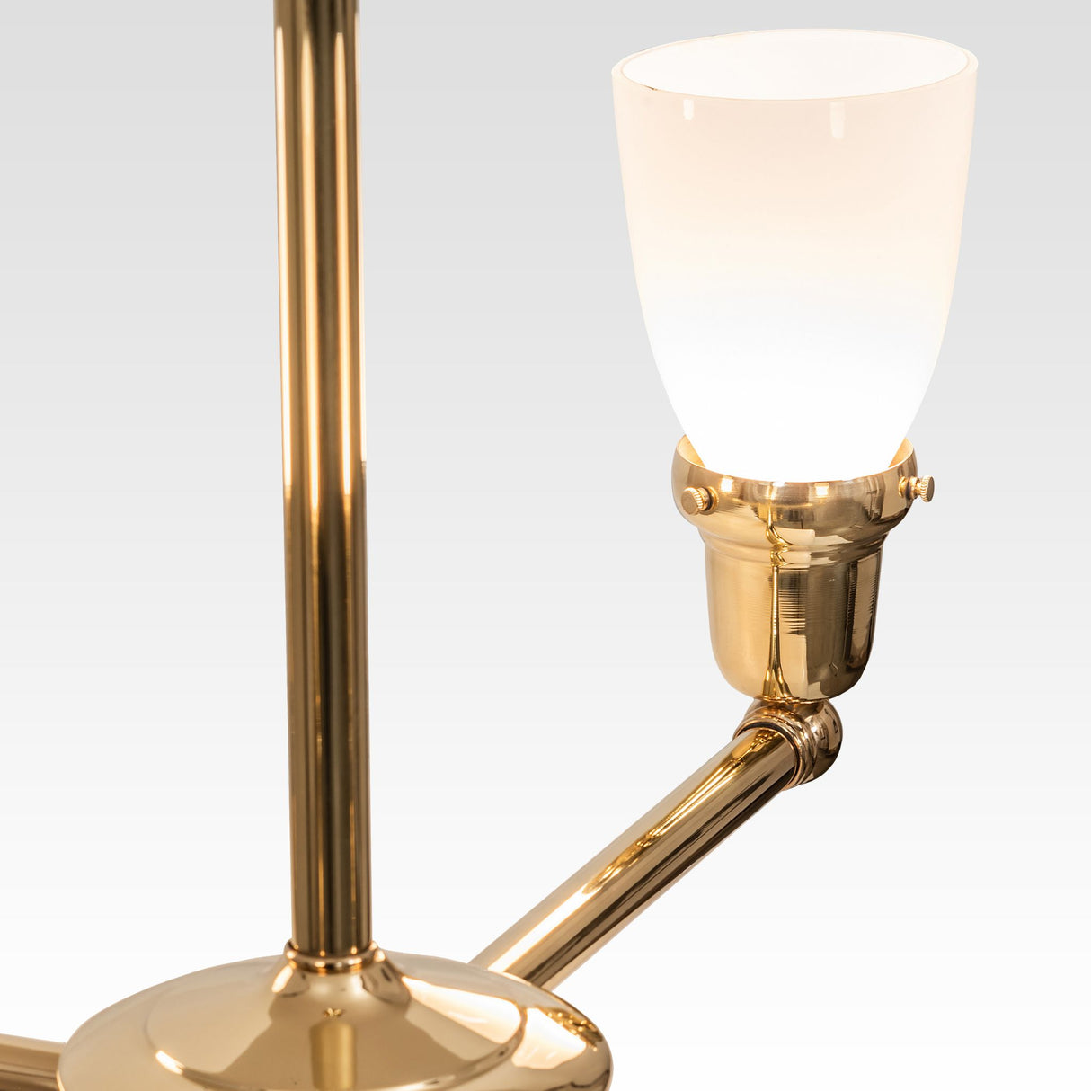 Antique White Revival glass goblet shade detail.