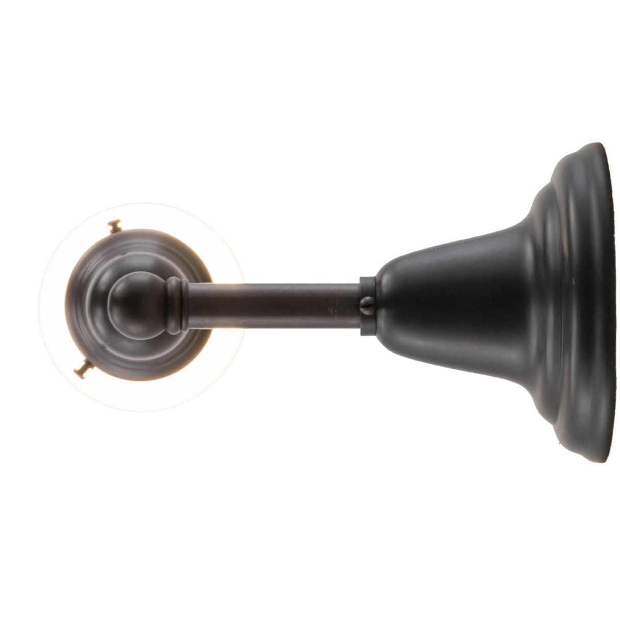 Bottom view of the Wall Sconce highlighting the elegant arm and brass finish.