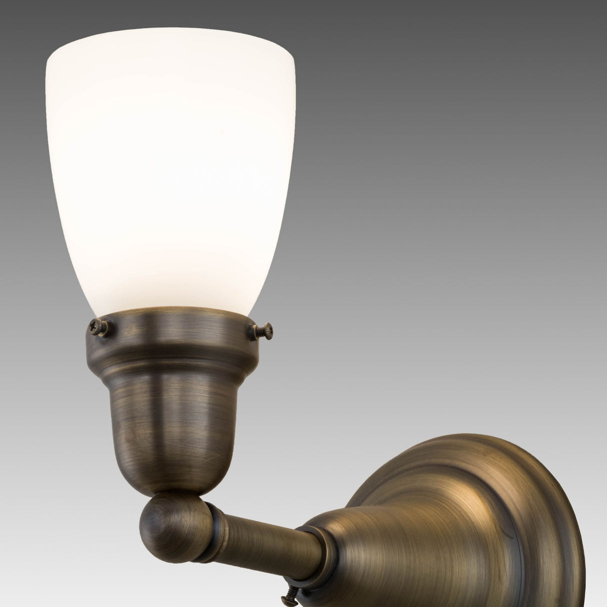 Detailed view of the glass goblet on the Revival Oyster Bay Wall Sconce.