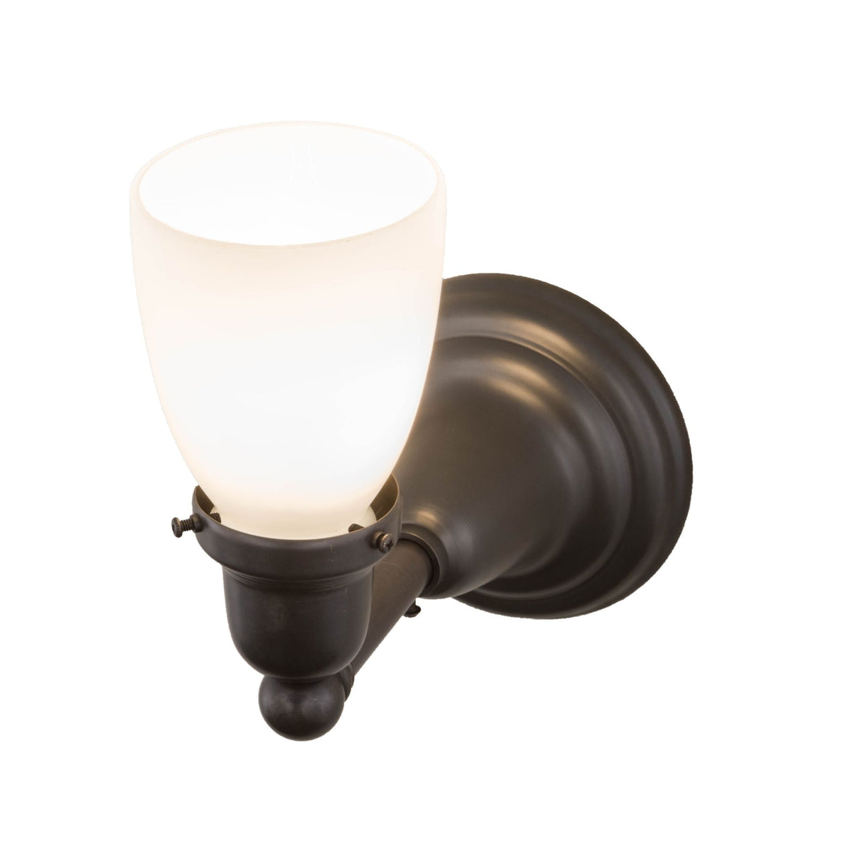 Top-down view of the Revival Oyster Bay Goblet Wall Sconce emphasizing its finely crafted brass detailing.