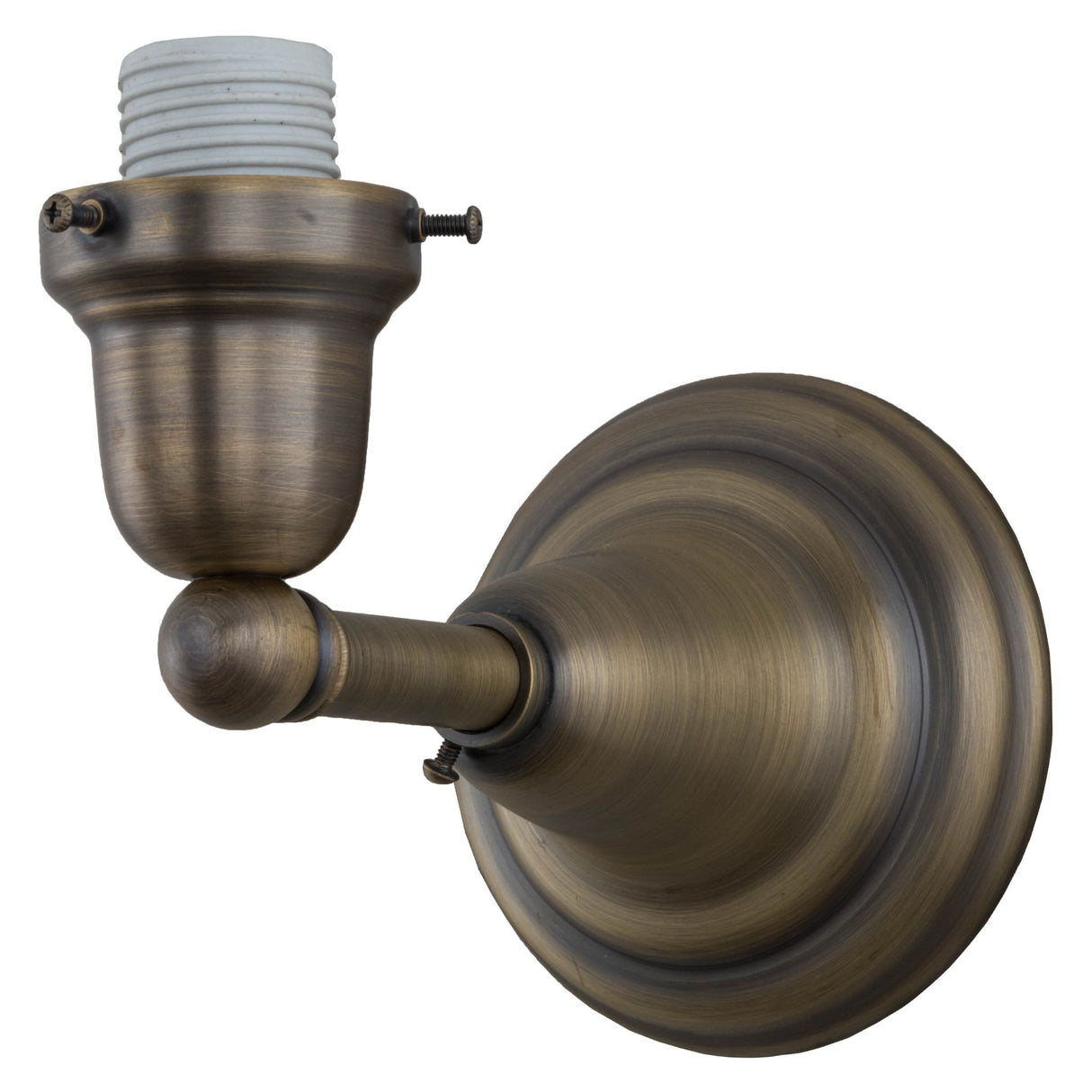 Revival Oyster Bay Wall Sconce without the glass shade, showing the socket and brass holder.