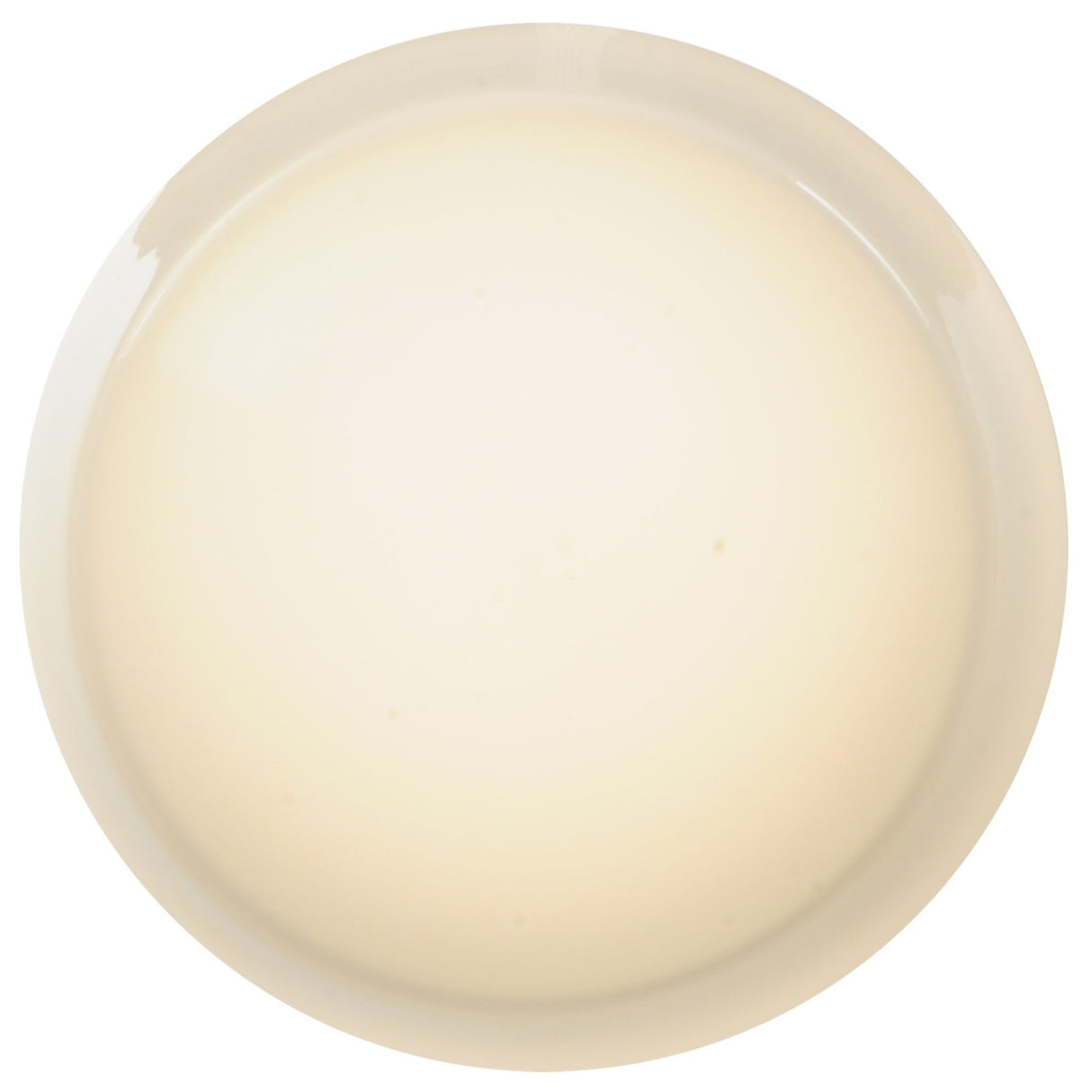 Bottom view of opal glass shade on 12" Schoolhouse Semi-Flushmount.