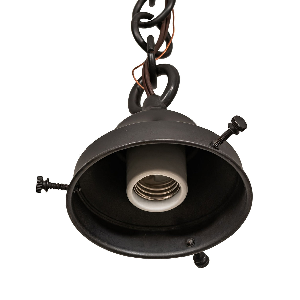 Close-up of socket detail on 5" Wide Revival Schoolhouse Pendant Hardware.