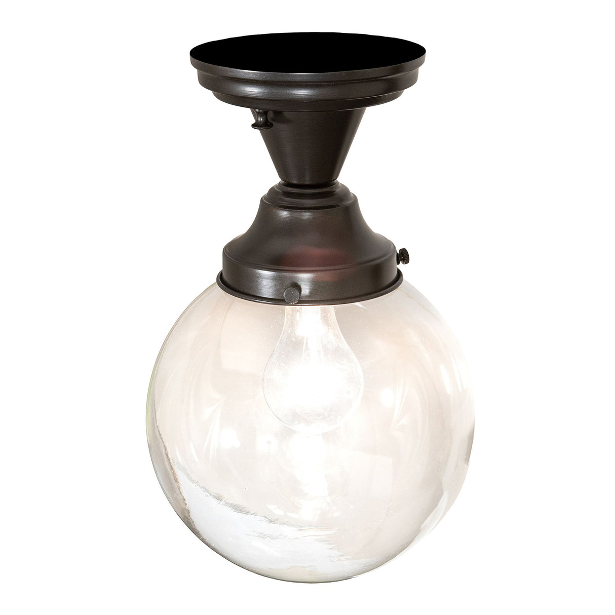 Side view of the Revival Schoolhouse semi-flushmount fixture.