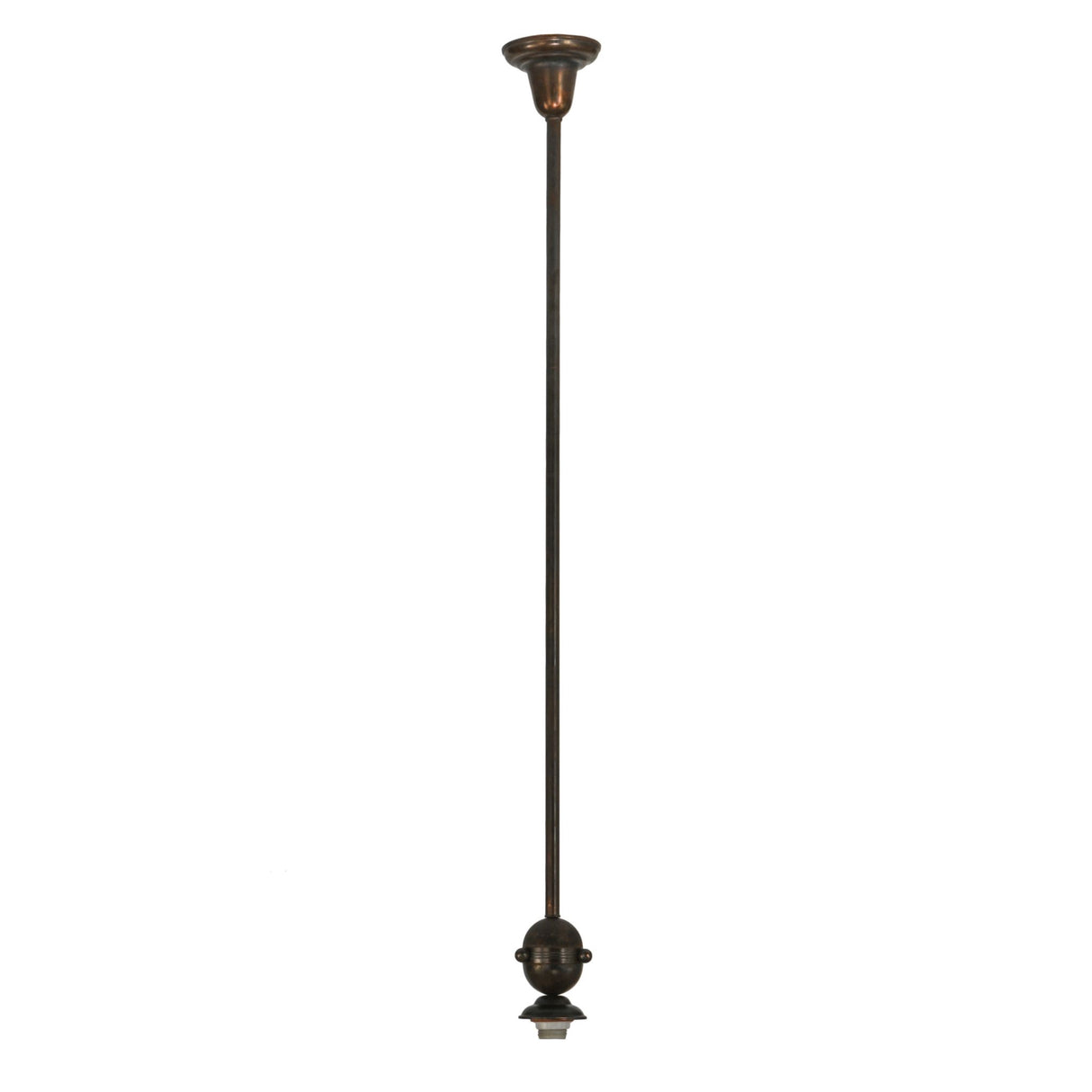Vintage Copper Deco Ball Pendant hardware with an adjustable 51-inch height.