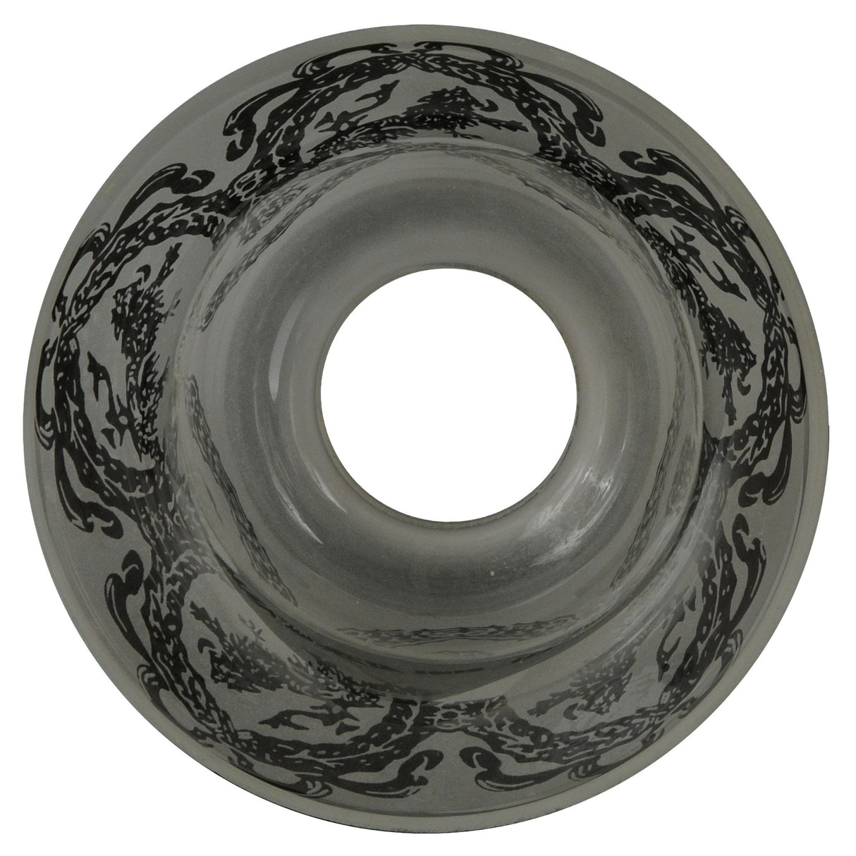 Bottom view of Revival Wreath & Garland shade showing detailed etching.