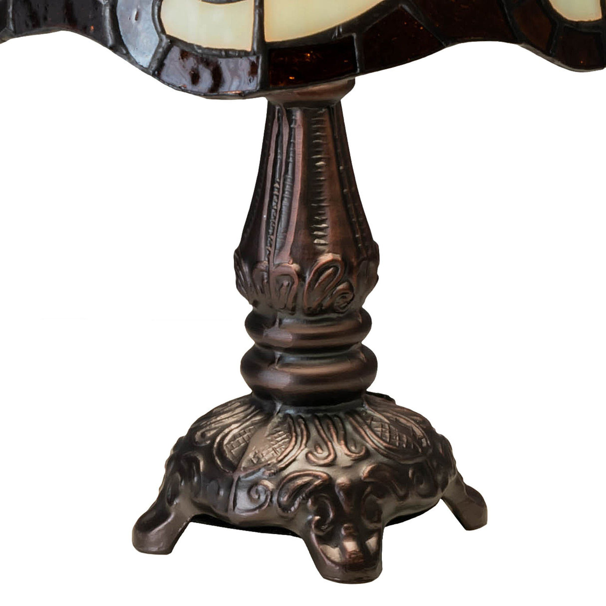 Decorative base of Roseborder mini lamp in mahogany bronze finish.