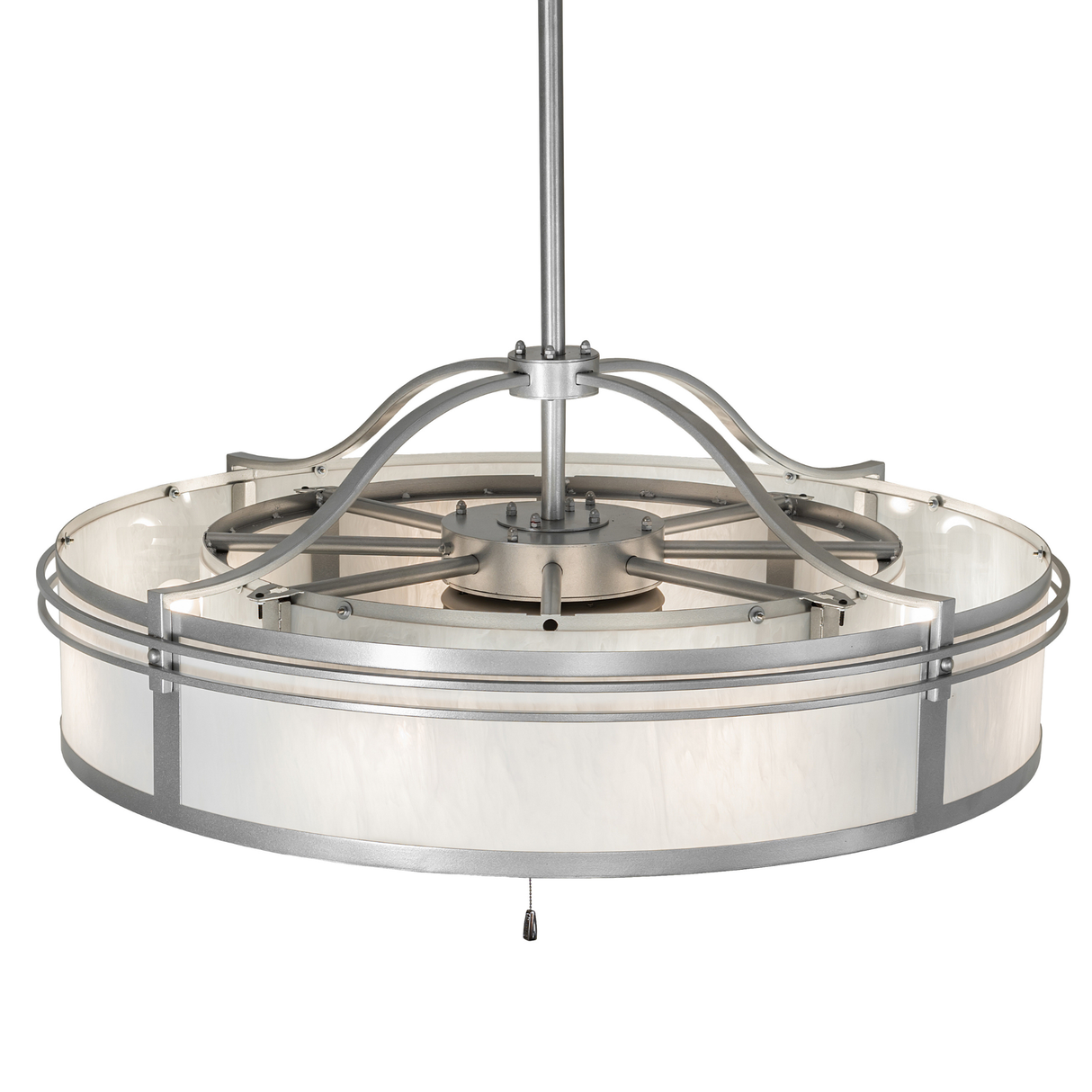 Sargent Chandel-Air top angle unlit view revealing open fan housing and metal framework.