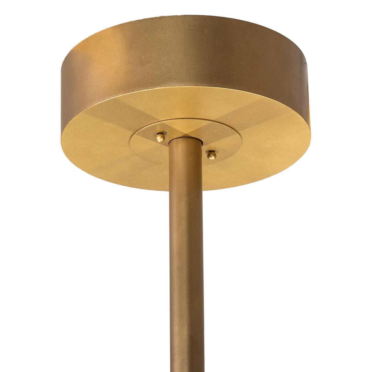 Ceiling canopy detail of Sargent two-tier chandelier fan.