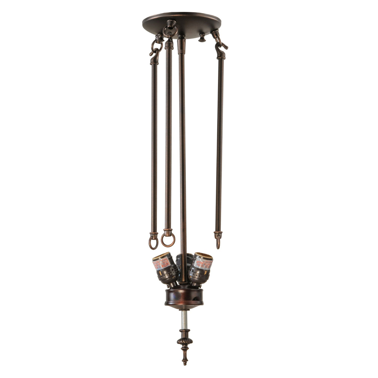 22" semi-flush mount ceiling light with elegant Mahogany Bronze finish and three light sockets.
