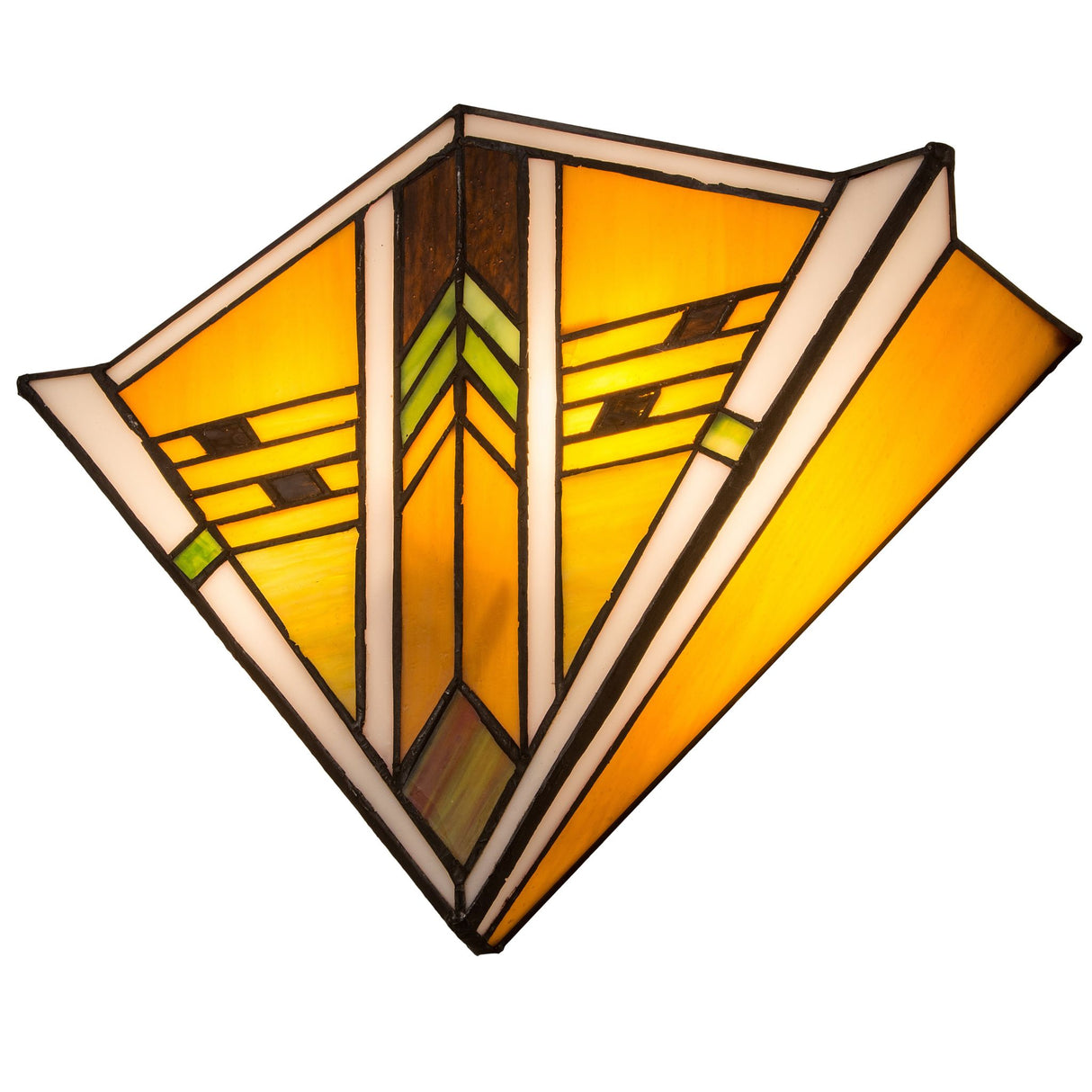 Side profile view of Abilene wall sconce in warm amber.