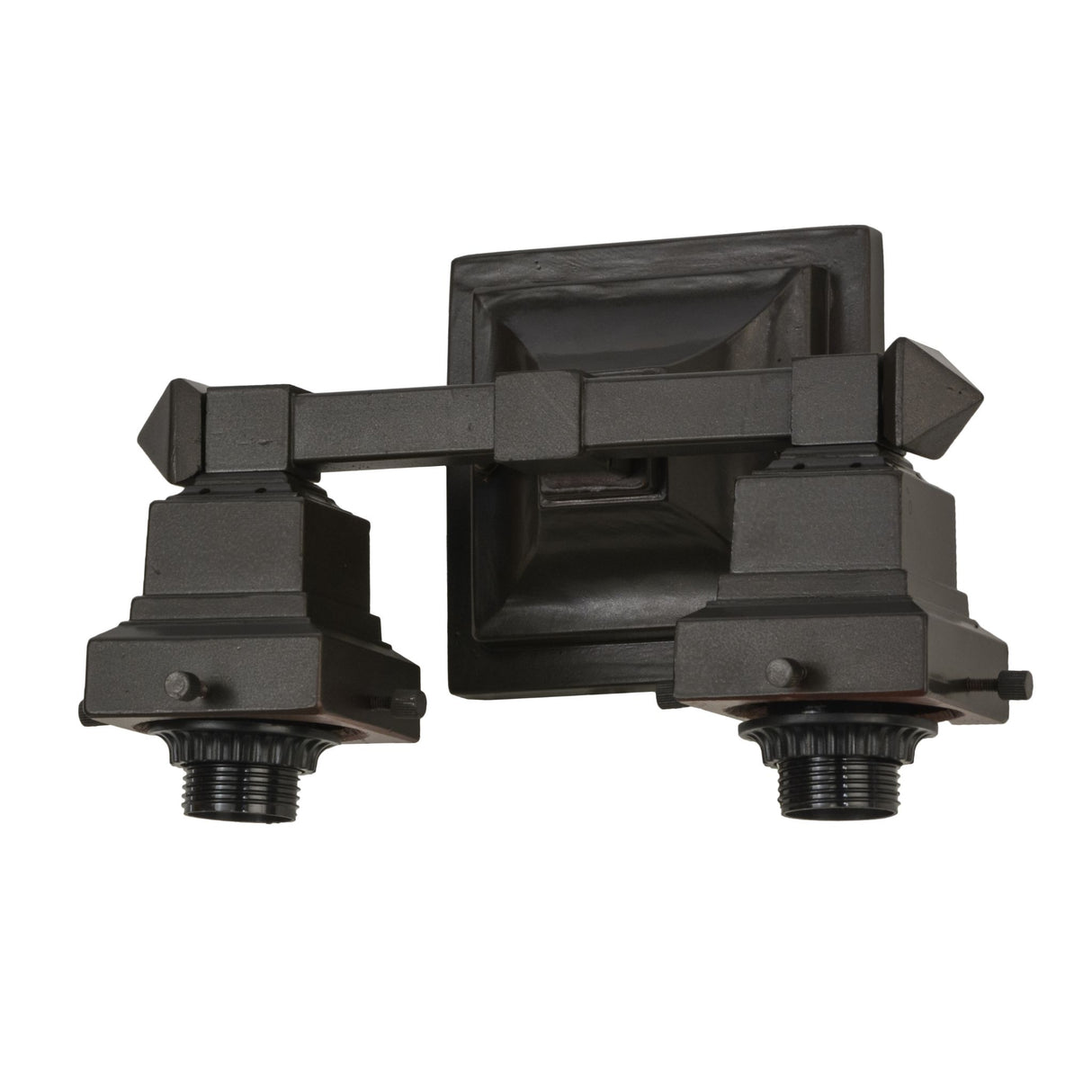 Back view of Sierra Prairie Mission wall sconce with wall mount bracket visible.