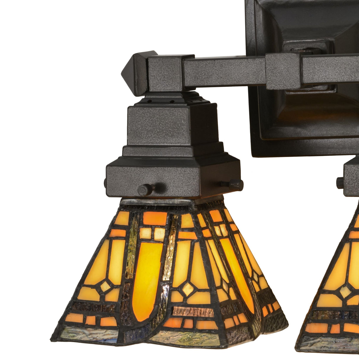Underside of Sierra Prairie Mission wall sconce emphasizing handcrafted details.
