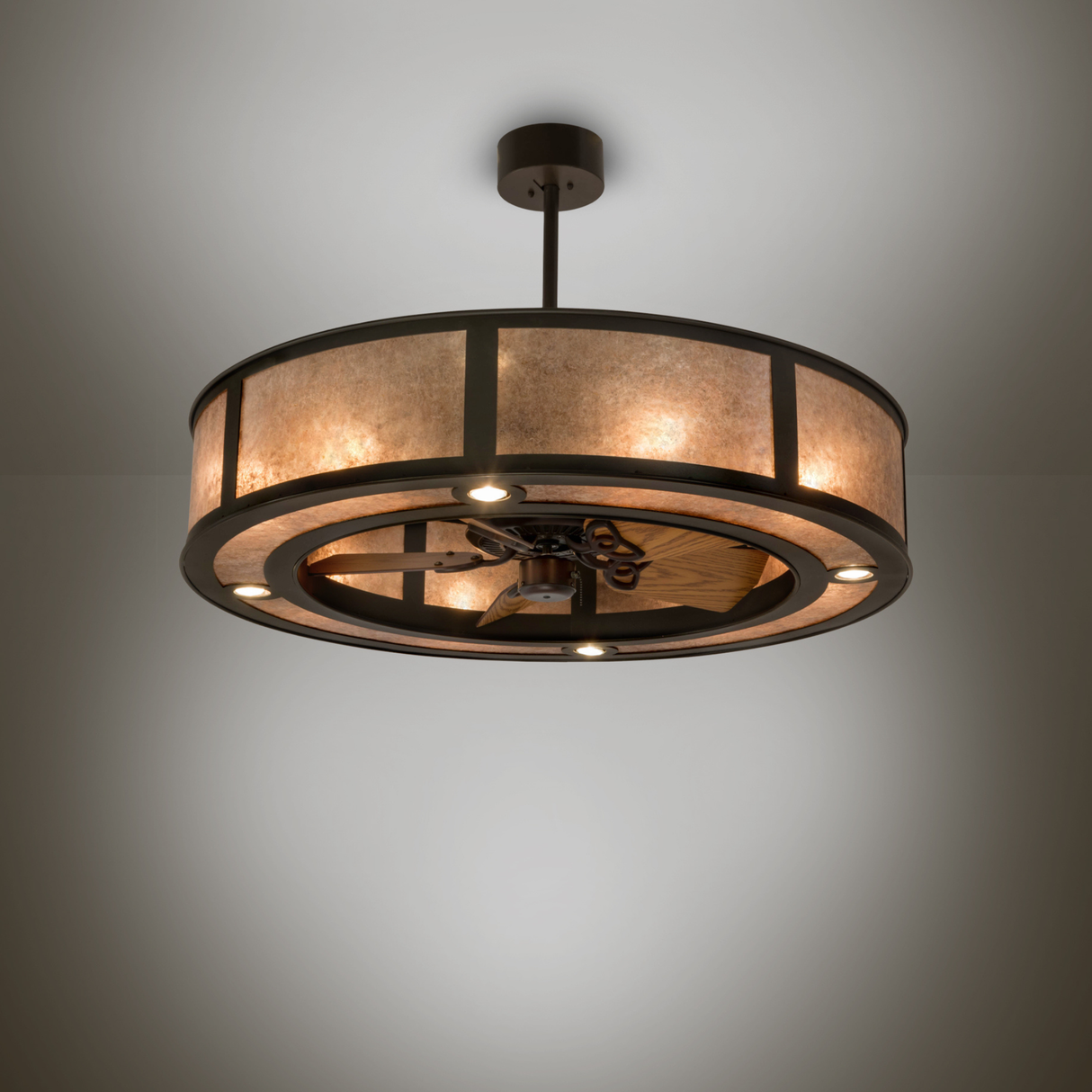 Ambient room view with warm bronze finish and soft illumination.