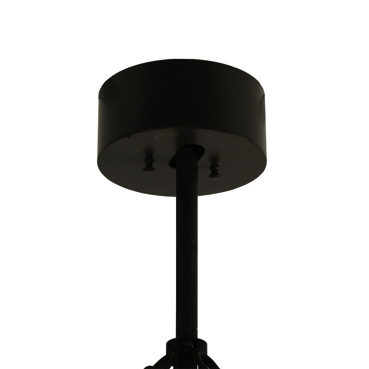Canopy close-up of Smythe Craftsman Chandel-Air in Timeless Bronze finish.