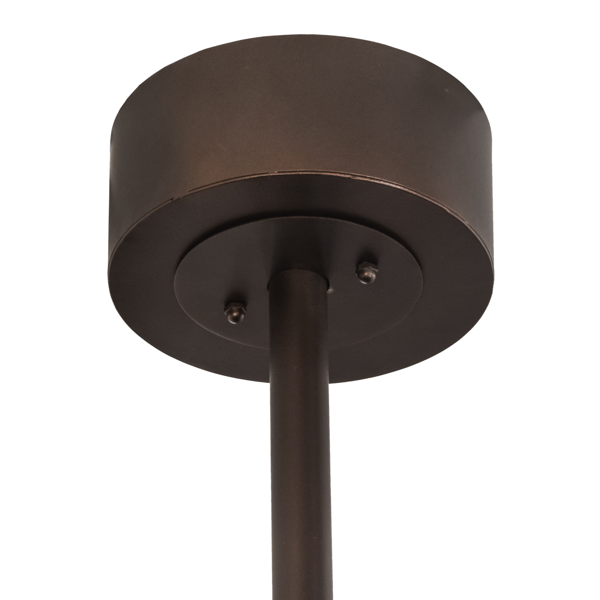 Closeup of ceiling canopy in Mahogany Bronze finish.