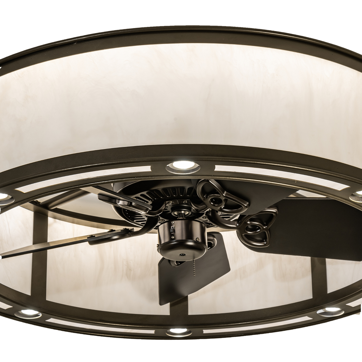 Close-up of softly glowing Whitestone Idalight panels and inner lighting.