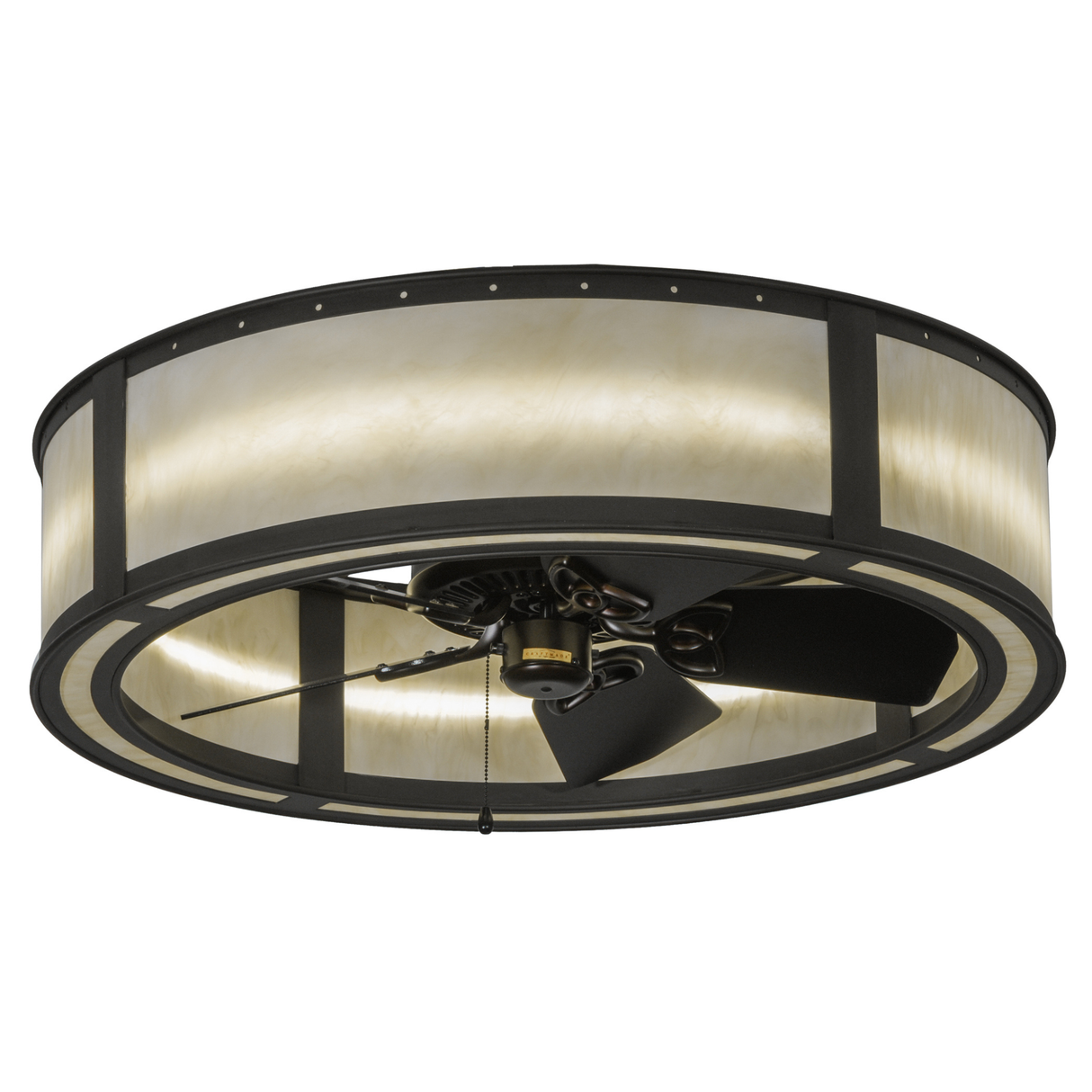 Lower front angle showing integrated fan and illuminated diffuser.