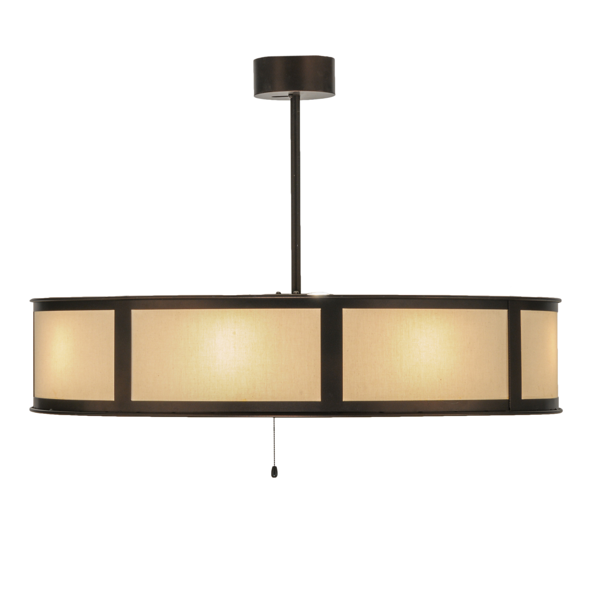 Side lit view featuring bronze accents and Linen diffuser panels.
