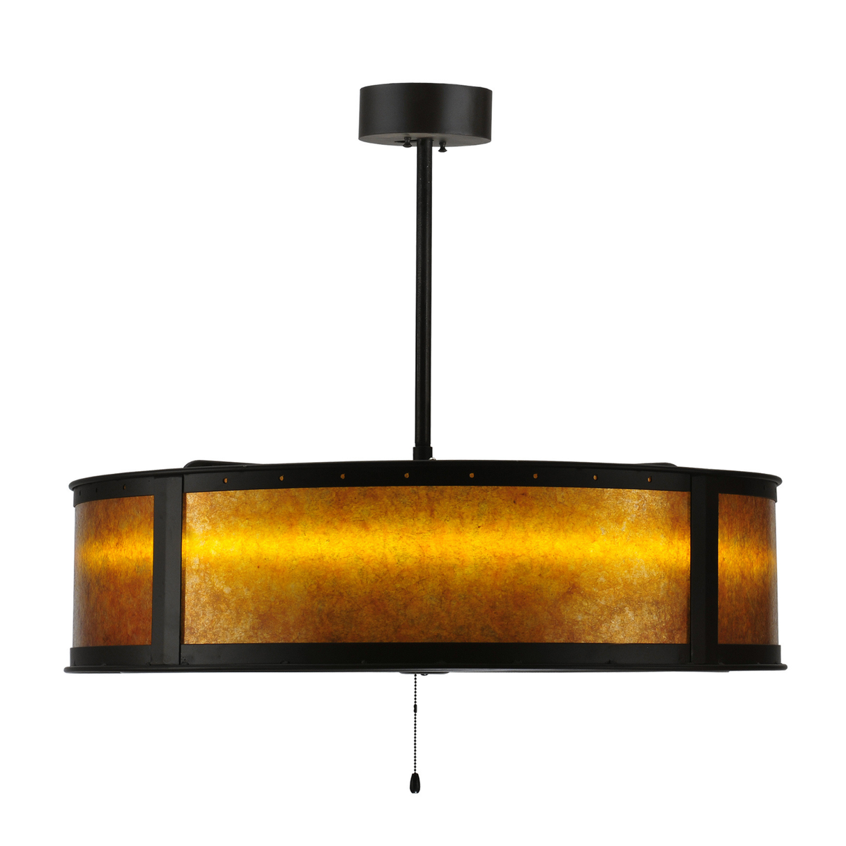 Side view showing warm amber mica illumination.