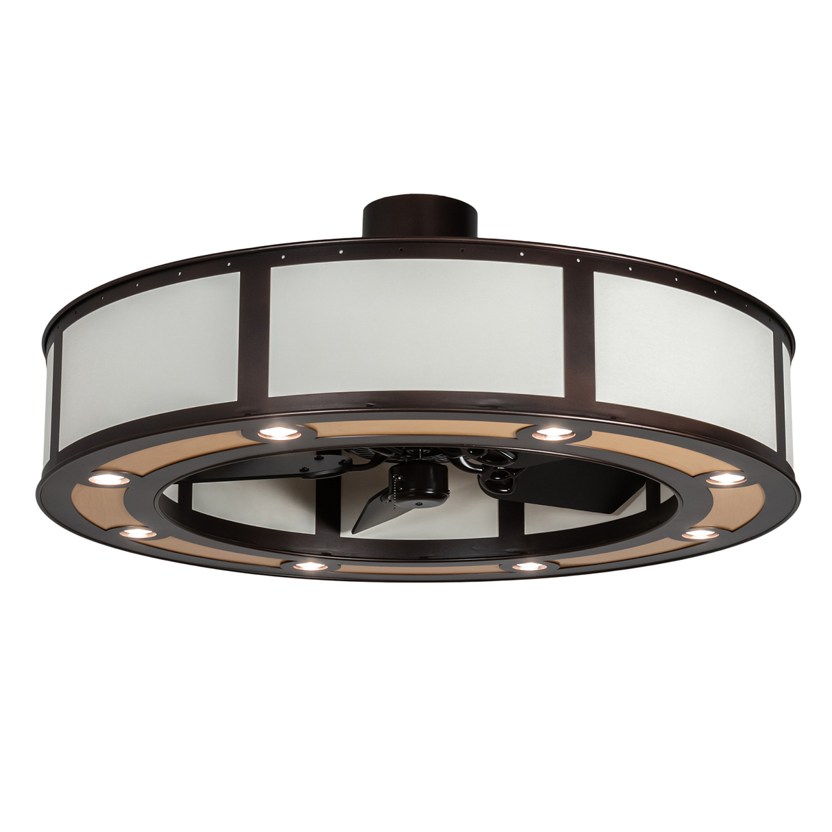 Front downlight view with soft white diffuser and bronze trim.