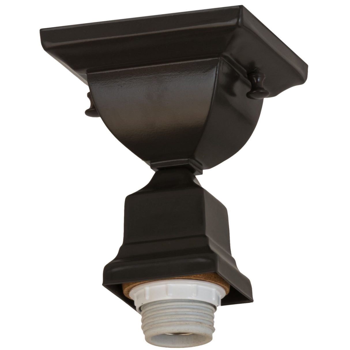 Bronze square flushmount lighting hardware for ceilings.