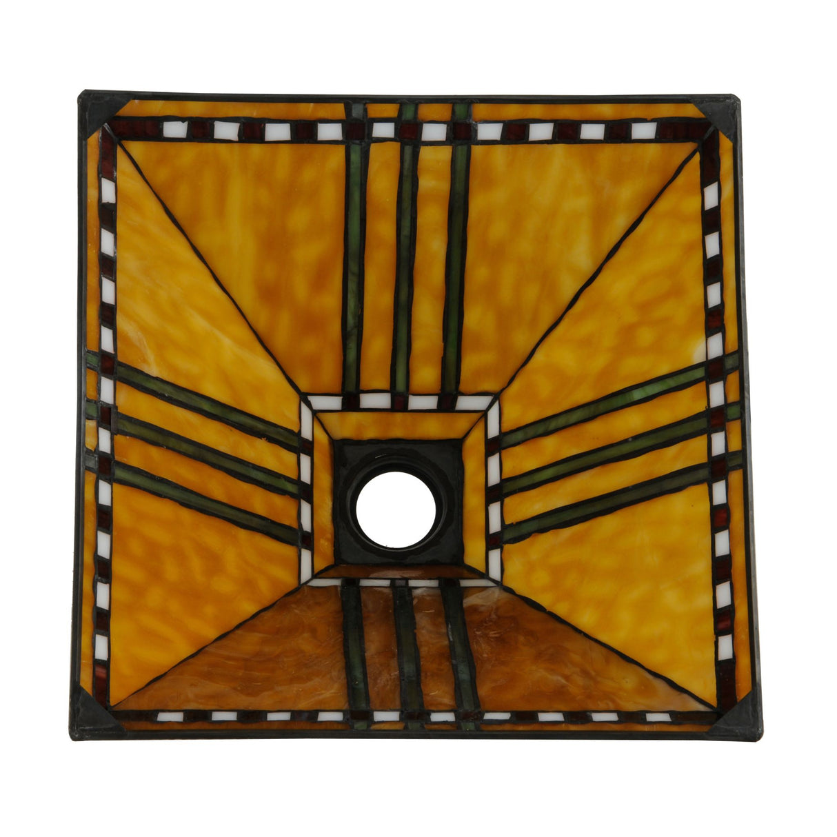 Bottom view of Prairie Corn Shade showcasing geometric patterns.