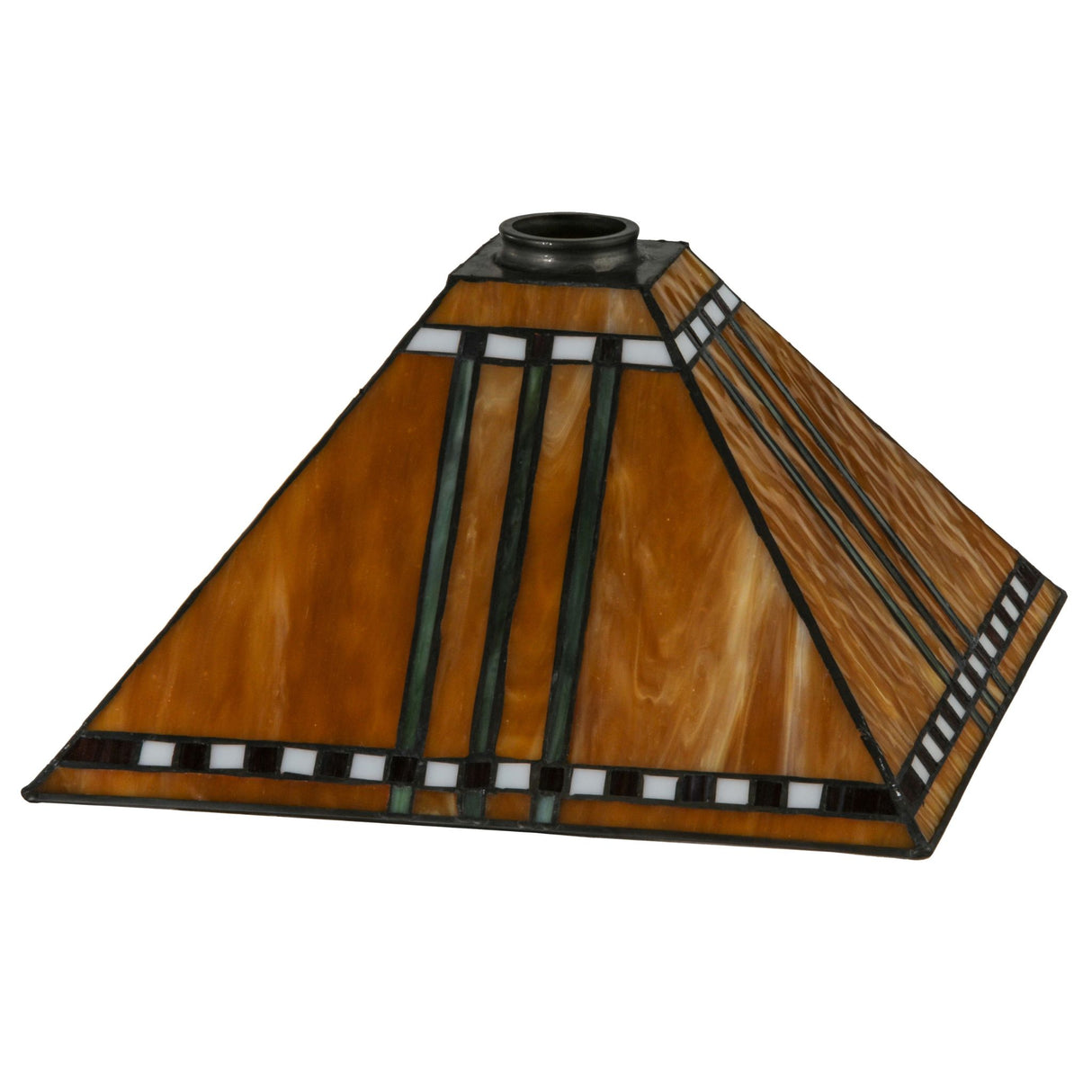 Prairie Corn Shade with a rich, unlit view of stained glass finish.