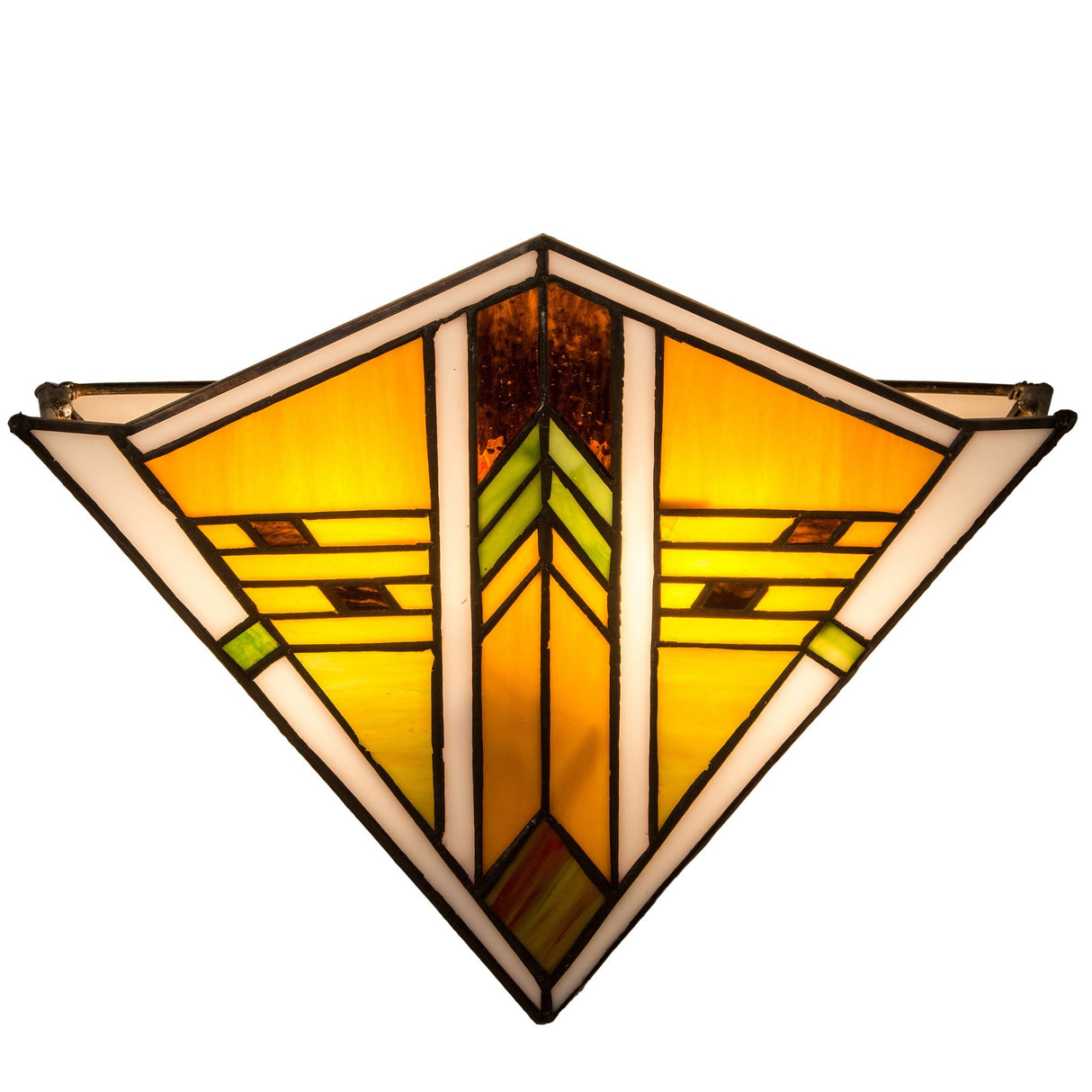 Stained glass design of 11-inch wide Abilene wall sconce.