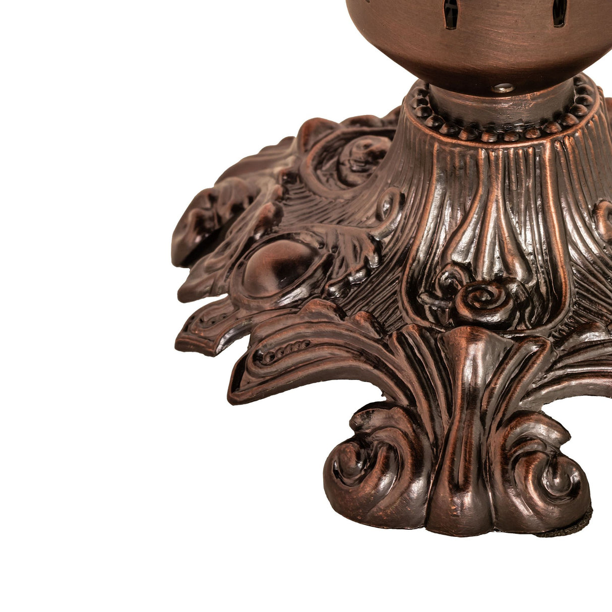 Decorative Mahogany Bronze base of Pond Lily lamp.