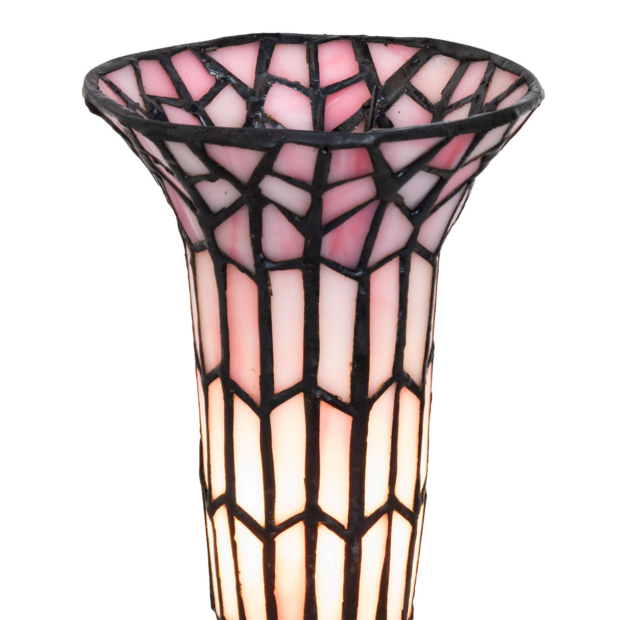 Close-up of Pond Lily lamp’s stained glass details.