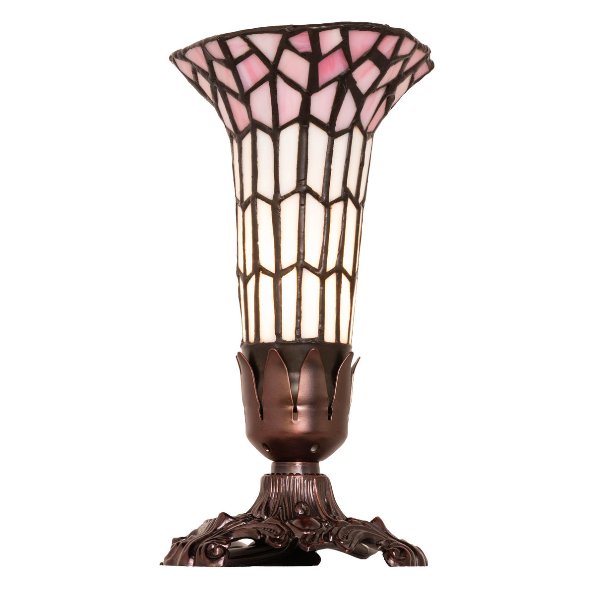 Side view capturing the intricate design of the Victorian accent lamp.