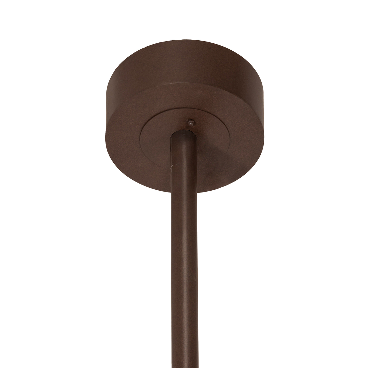 Close-up of antique copper canopy and downrod attachment.