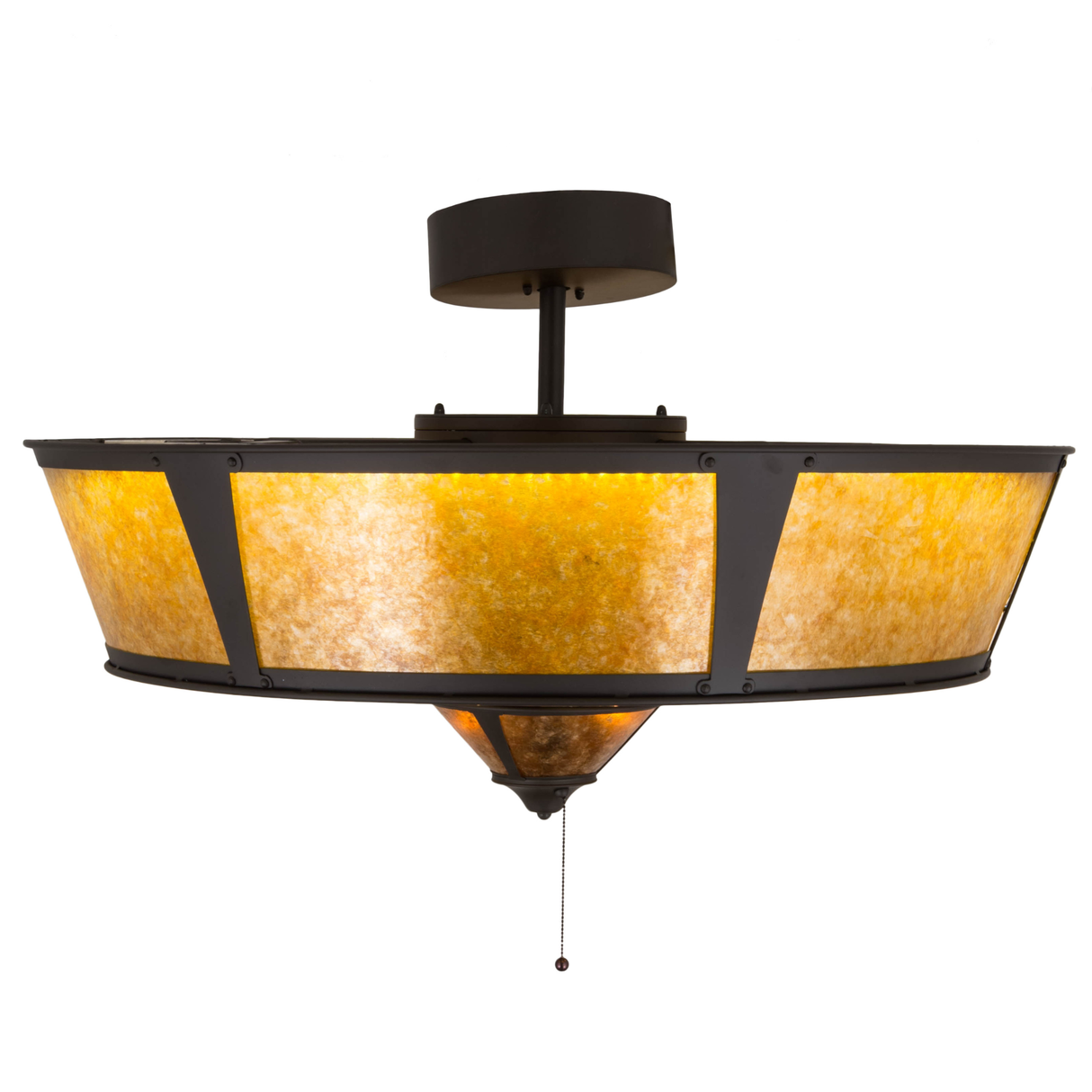 Side lit view showing warm amber illumination and fan housing detail.