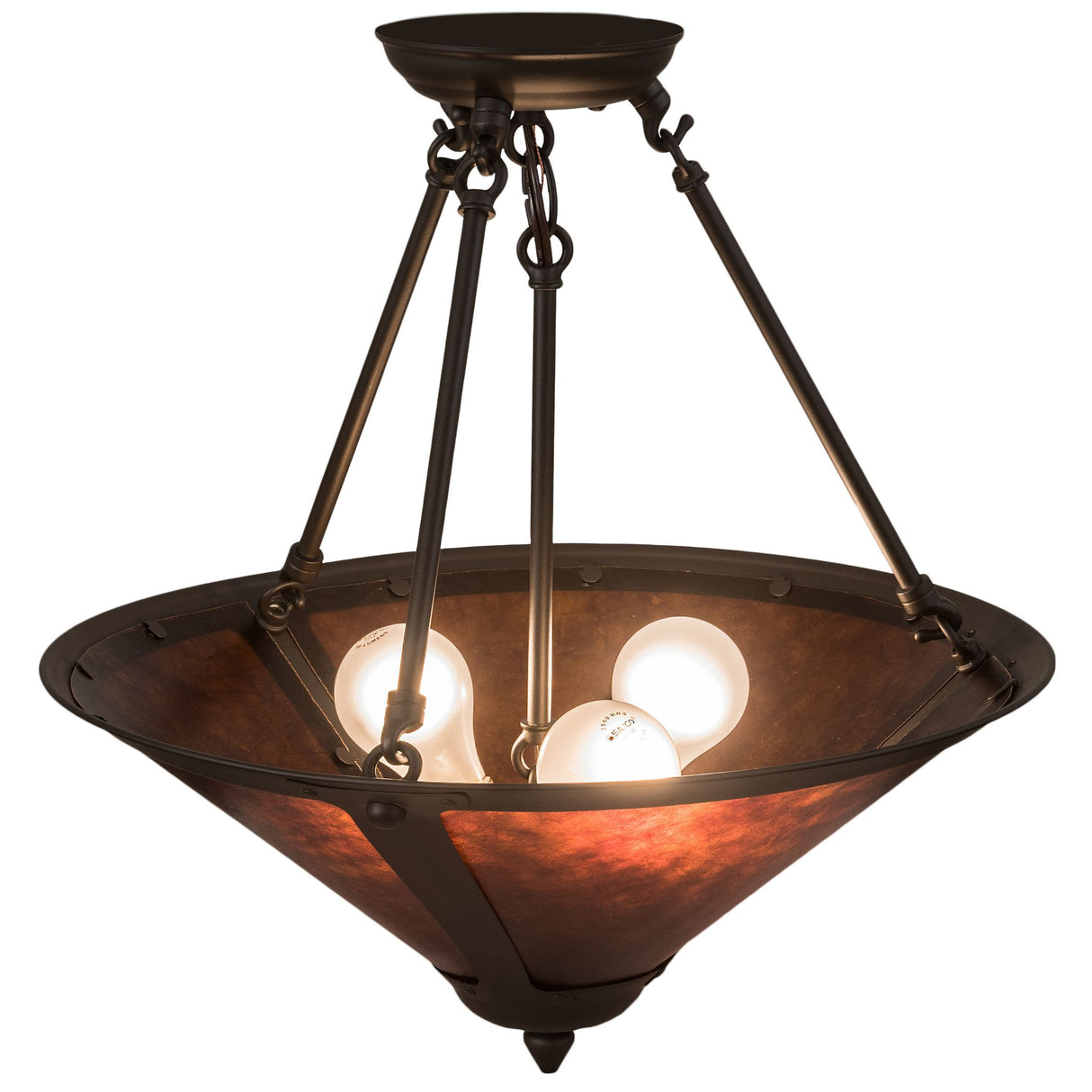 Interior view of the pendant with visible bulbs and detailed structure.