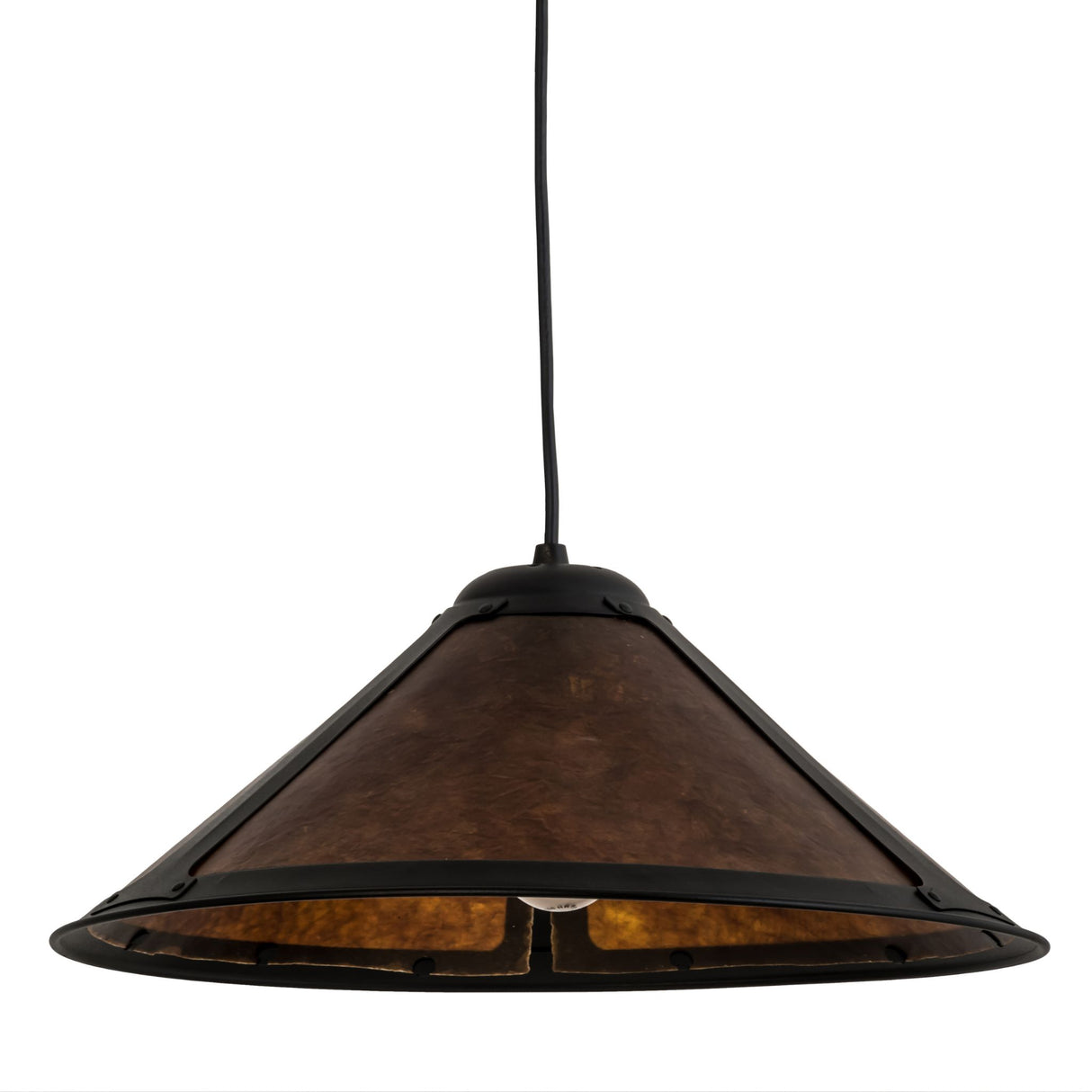 Sutter pendant with Amber Mica shade.