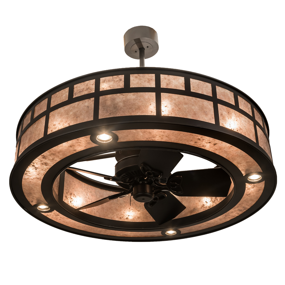 Bottom angled view of “T” Mission Chandel-Air showing integrated fan lighting.