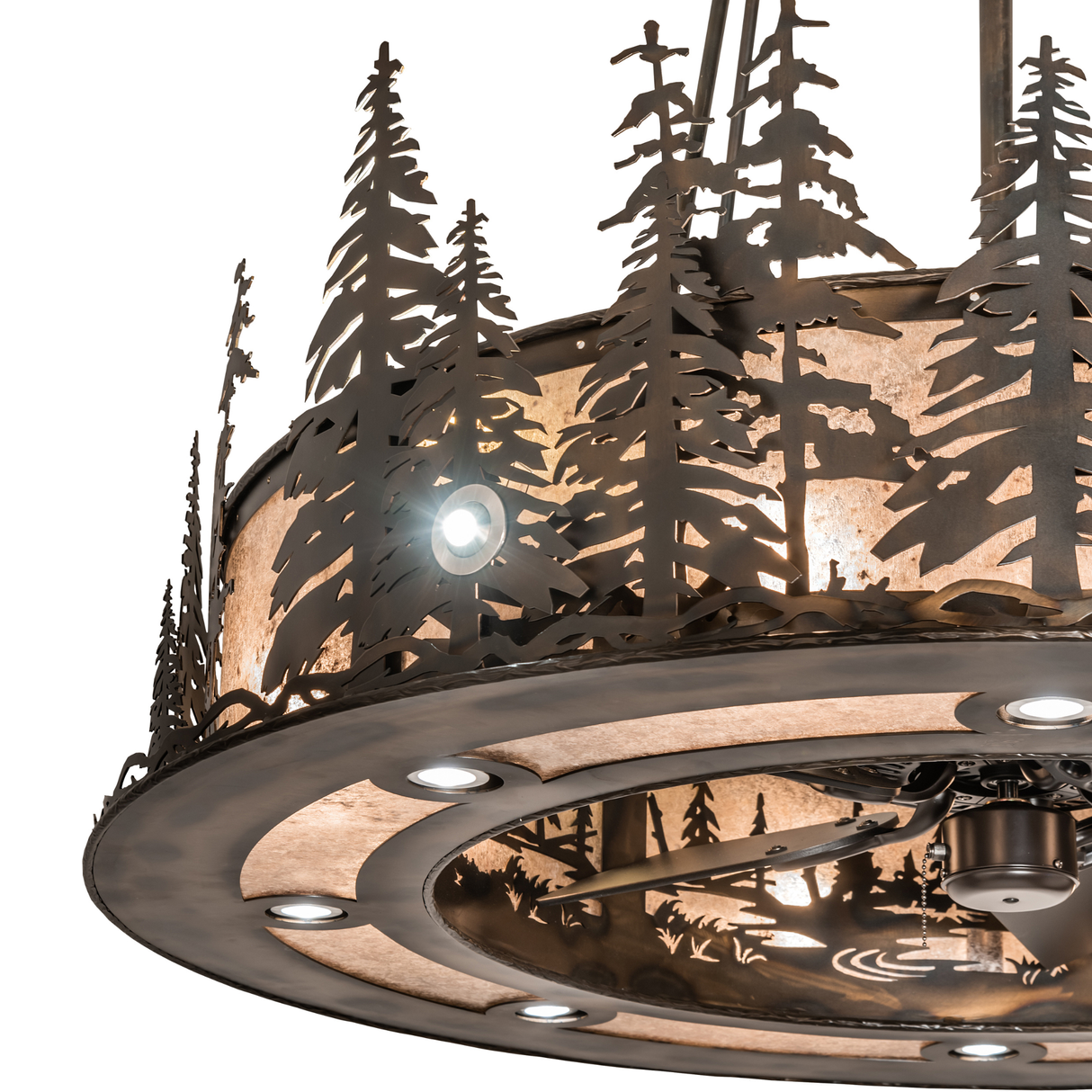 Close-up of Tall Pines Chandel-Air showing glowing mica diffuser.