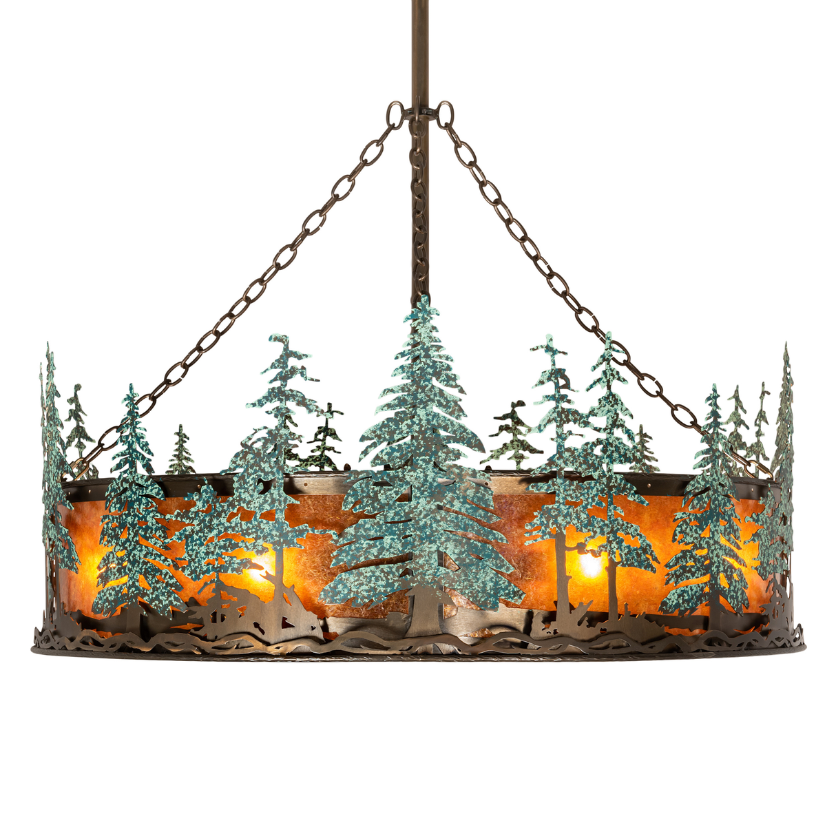 Side view displaying pine tree design and amber glow of Chandel-Air.