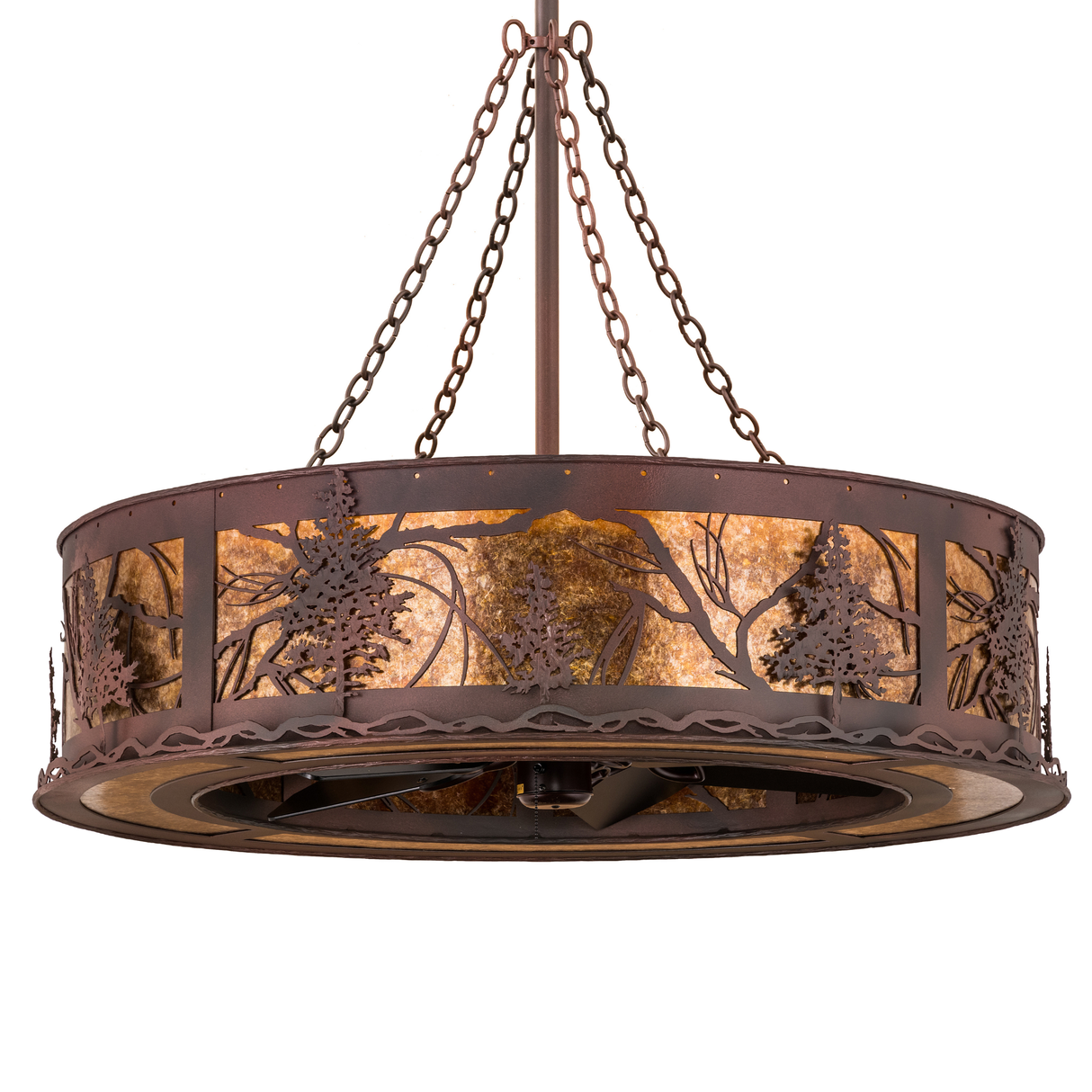 Unlit angled view showing tree branch design and bronze finish.