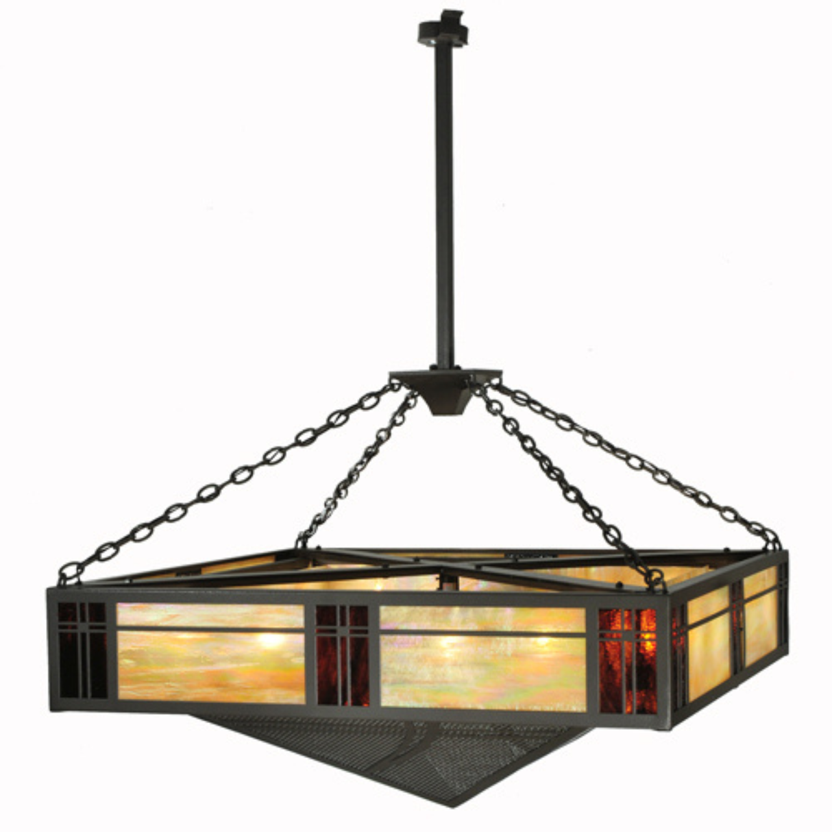 Side perspective emphasizing mission pattern and warm mica glow.