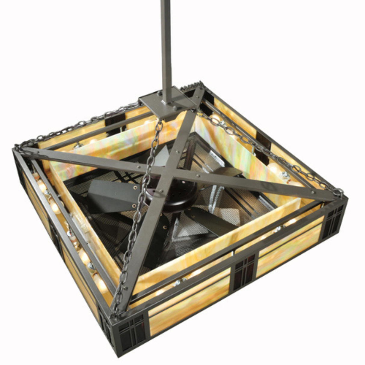 Top-down angle showing structural frame and fan placement.