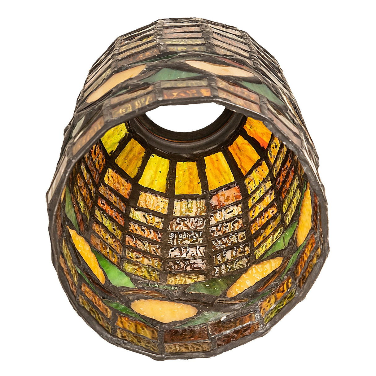 Interior view of 4.5-inch Tiffany Acorn glass shade.