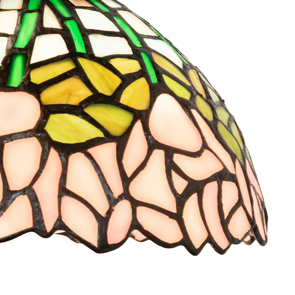 Close-up view of Tiffany Cabbage Rose Mini Pendant.