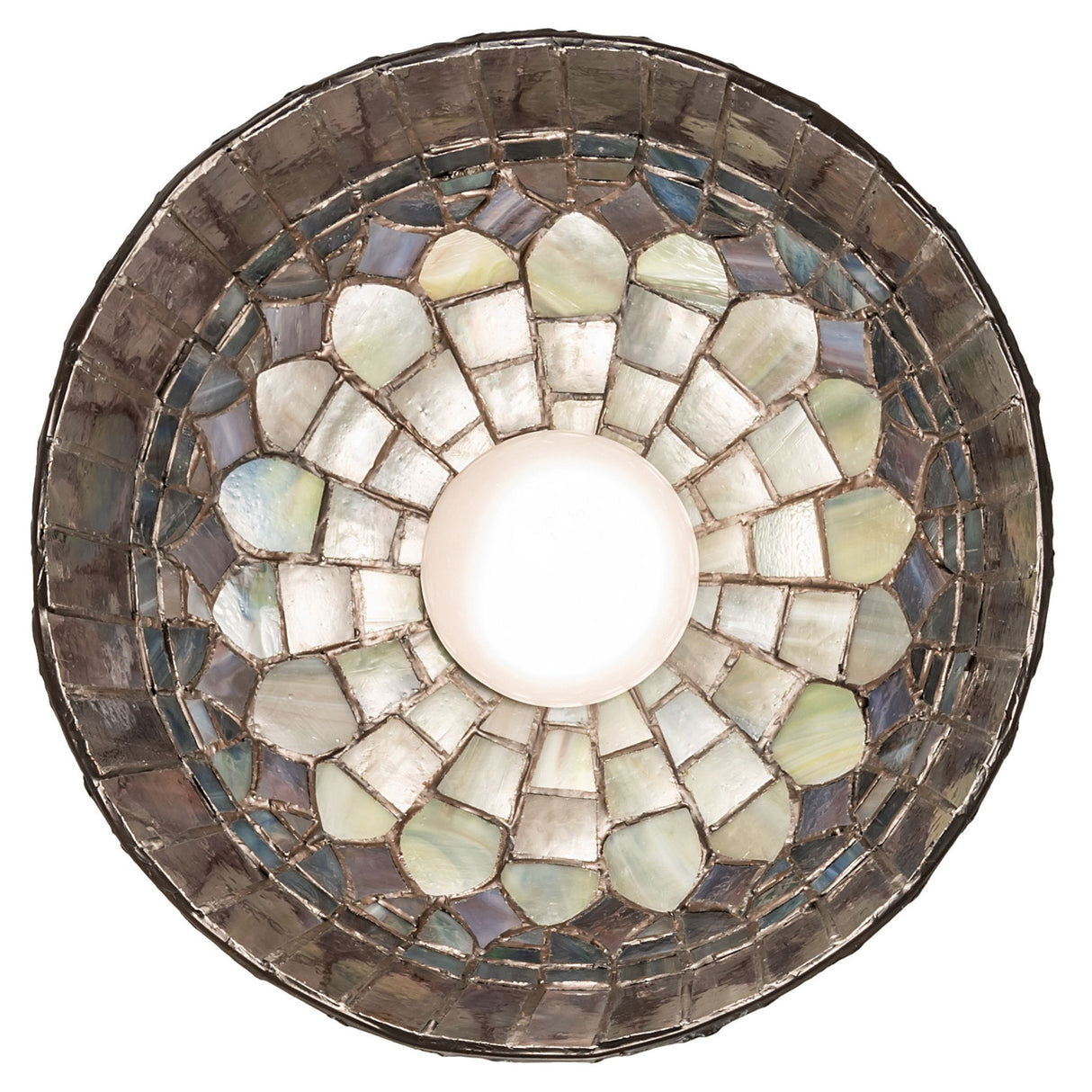 ottom view of Tiffany Candice Mini Pendant revealing interior details.