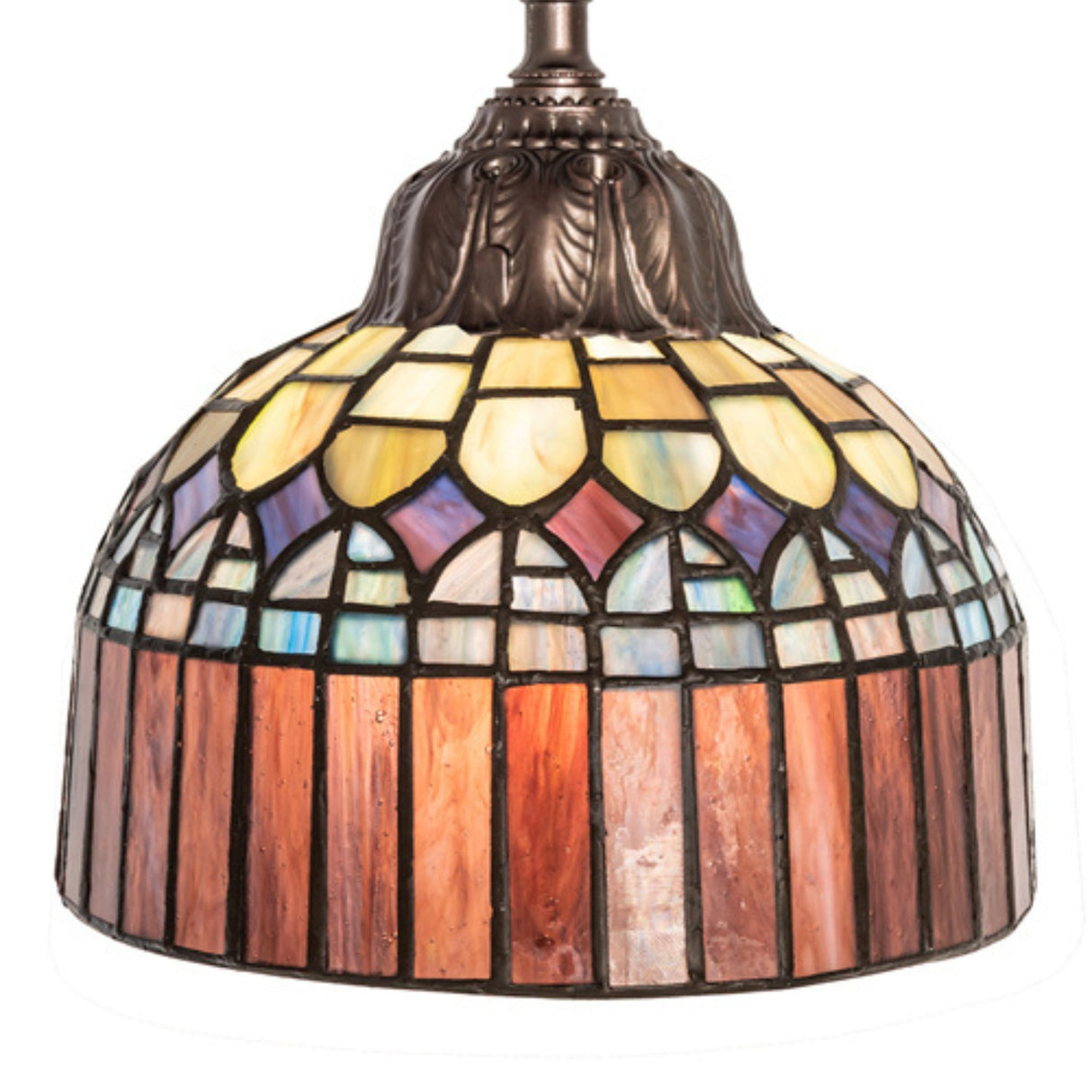 Close-up of Tiffany Candice Mini Pendant stained glass pattern.