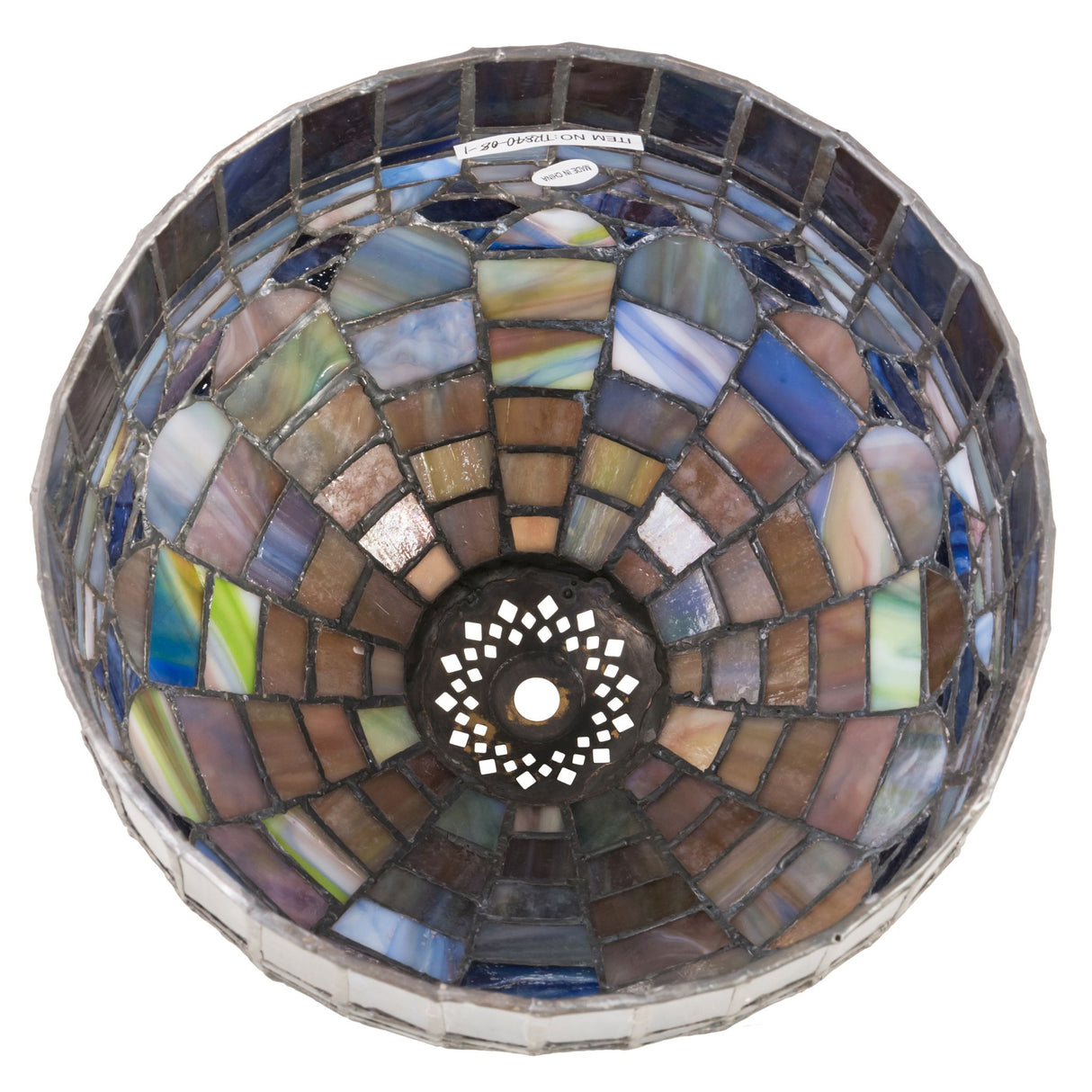 Bottom perspective of Tiffany Candice shade highlighting its dome brickwork design.