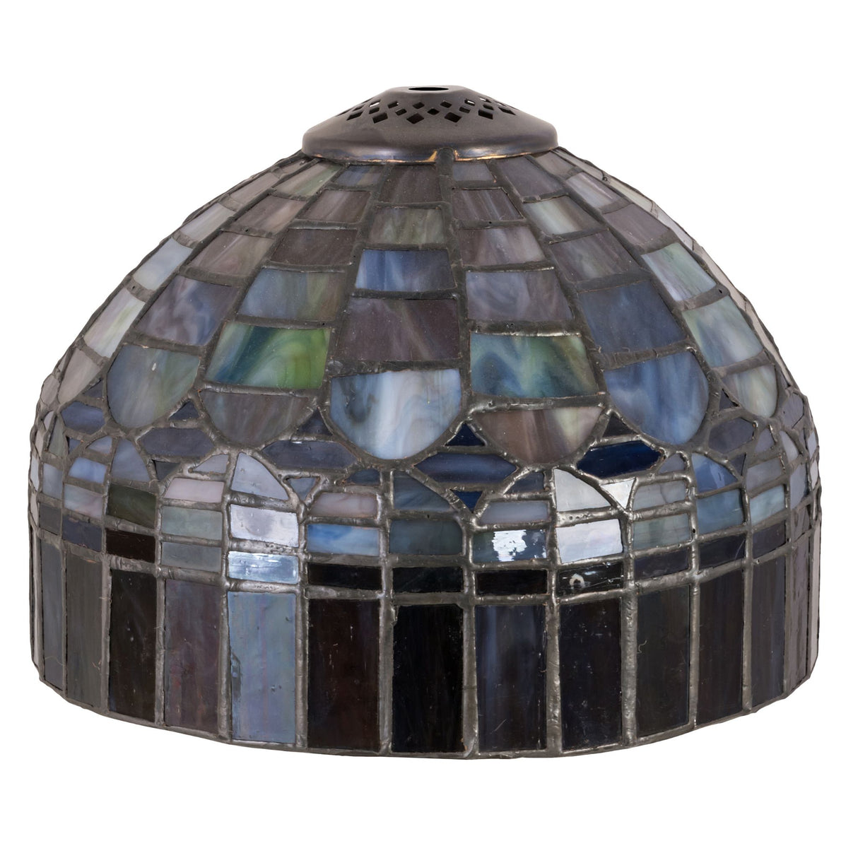 Unlit view of Tiffany Candice shade showcasing intricate glasswork.