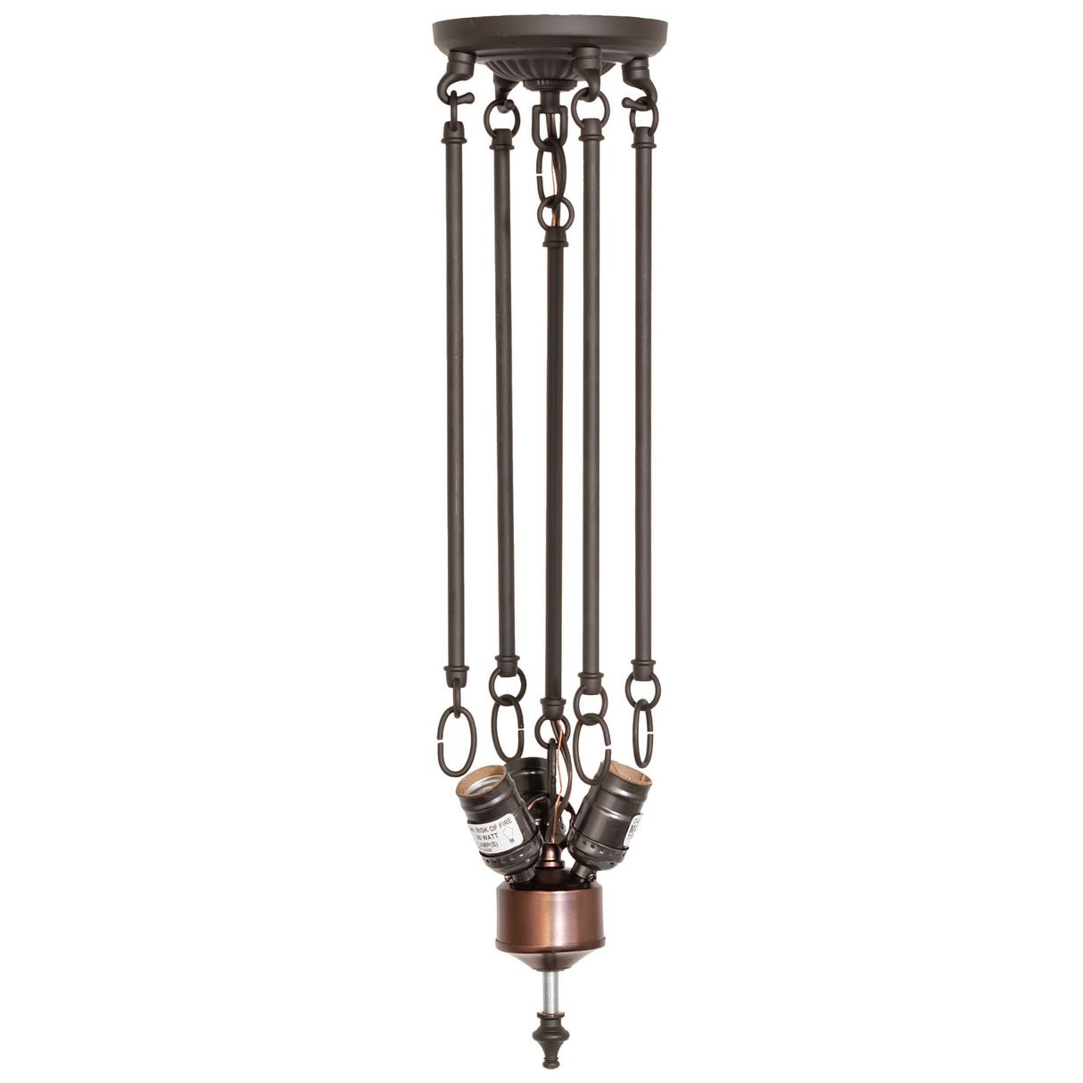 Structural design of the Tiffany Fishscale semi-flushmount with elegant rods.